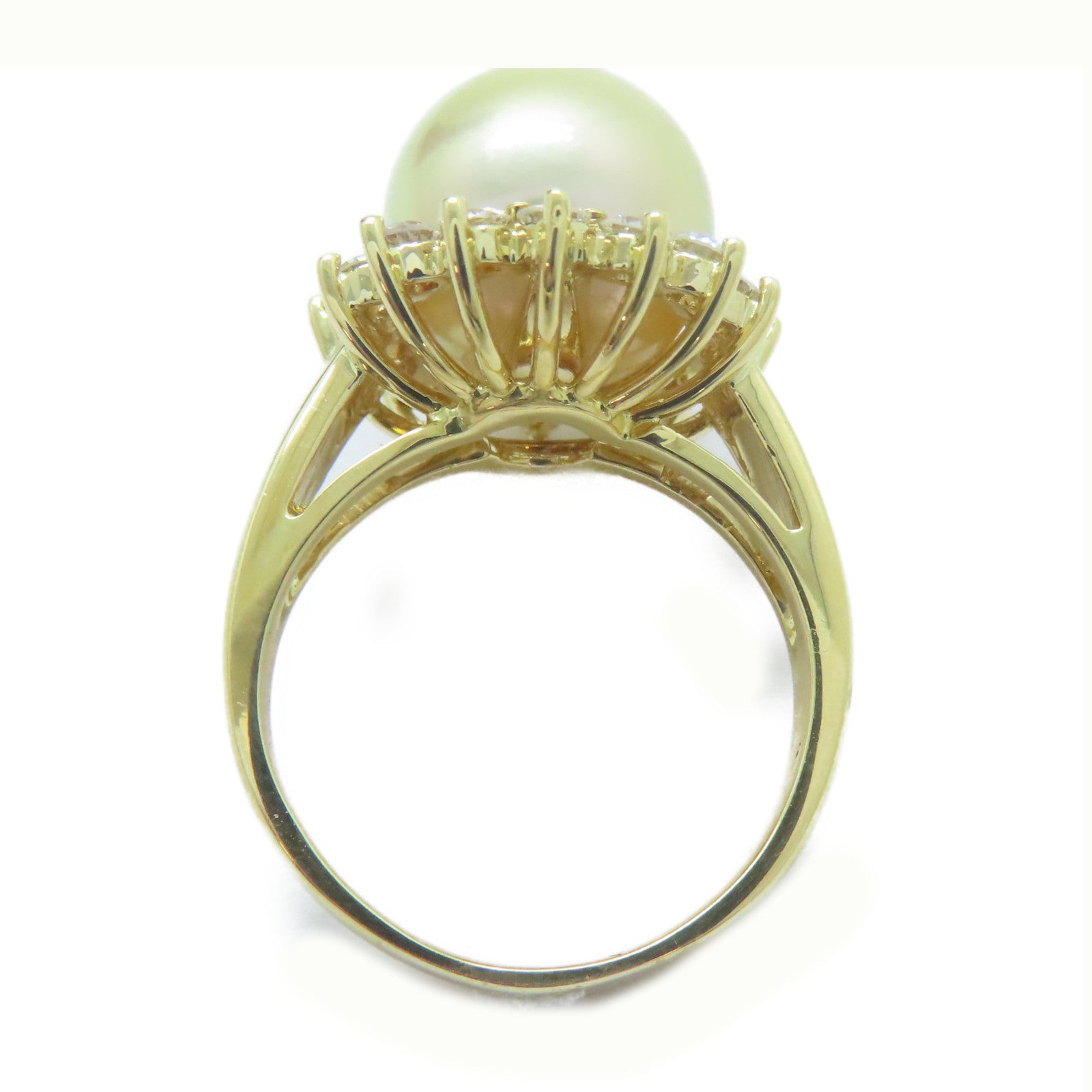JEWELRY 【激減優惠】18K黃金/Pearl 11.5mm/鑽石Pearl Ring戒指US#6.25