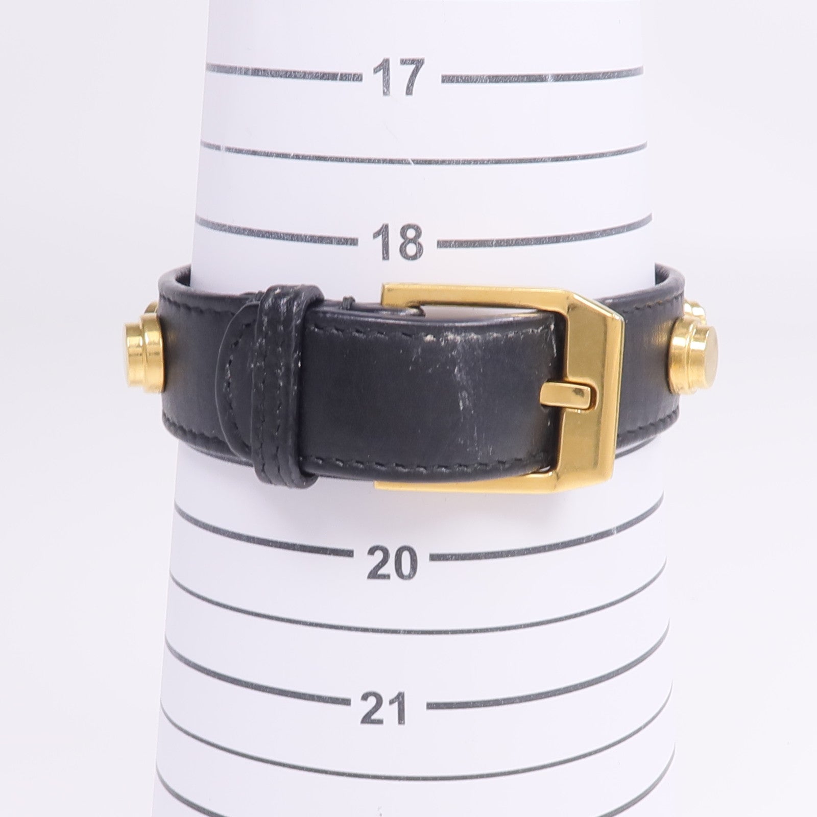YVES SAINT LAURENT 牛皮皮革/金屬Studded De Force Bracelet手帶