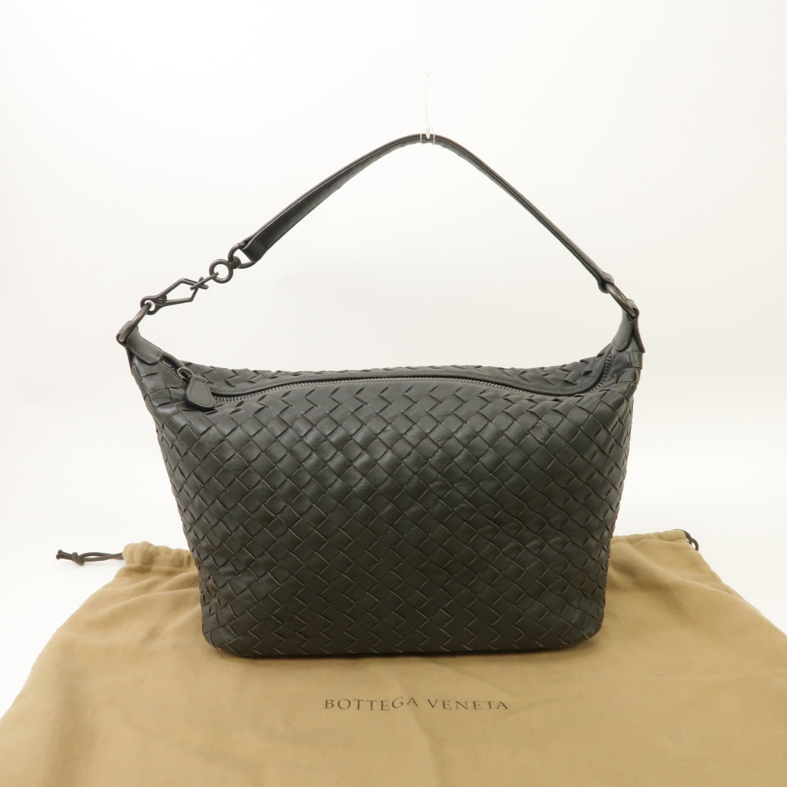 BOTTEGA VENETA 織紋皮革Shoulder Bag肩背袋黑色