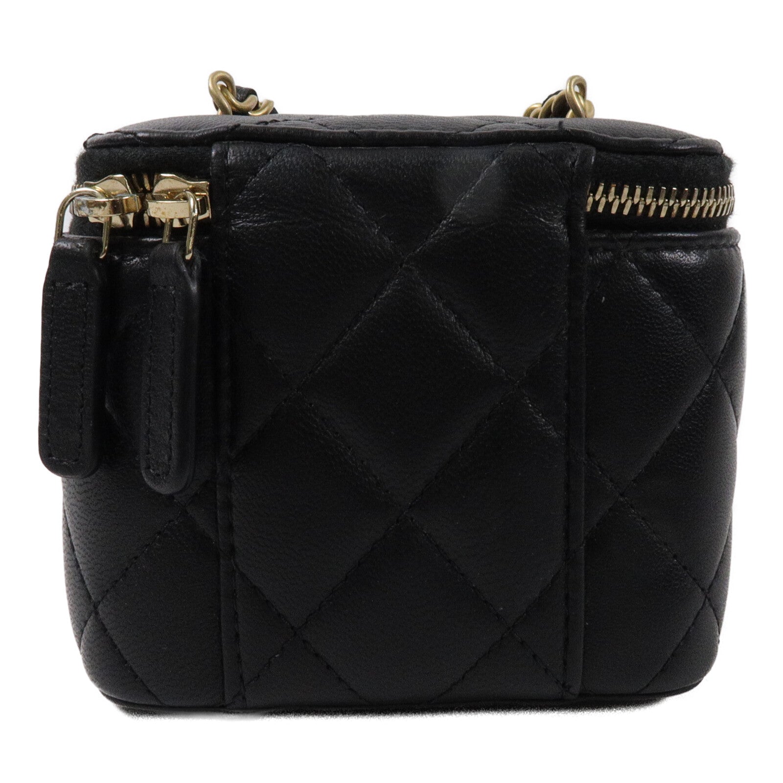 CHANEL 羊皮皮革Mini Vanity Case With Gold Ball鏈帶肩背袋