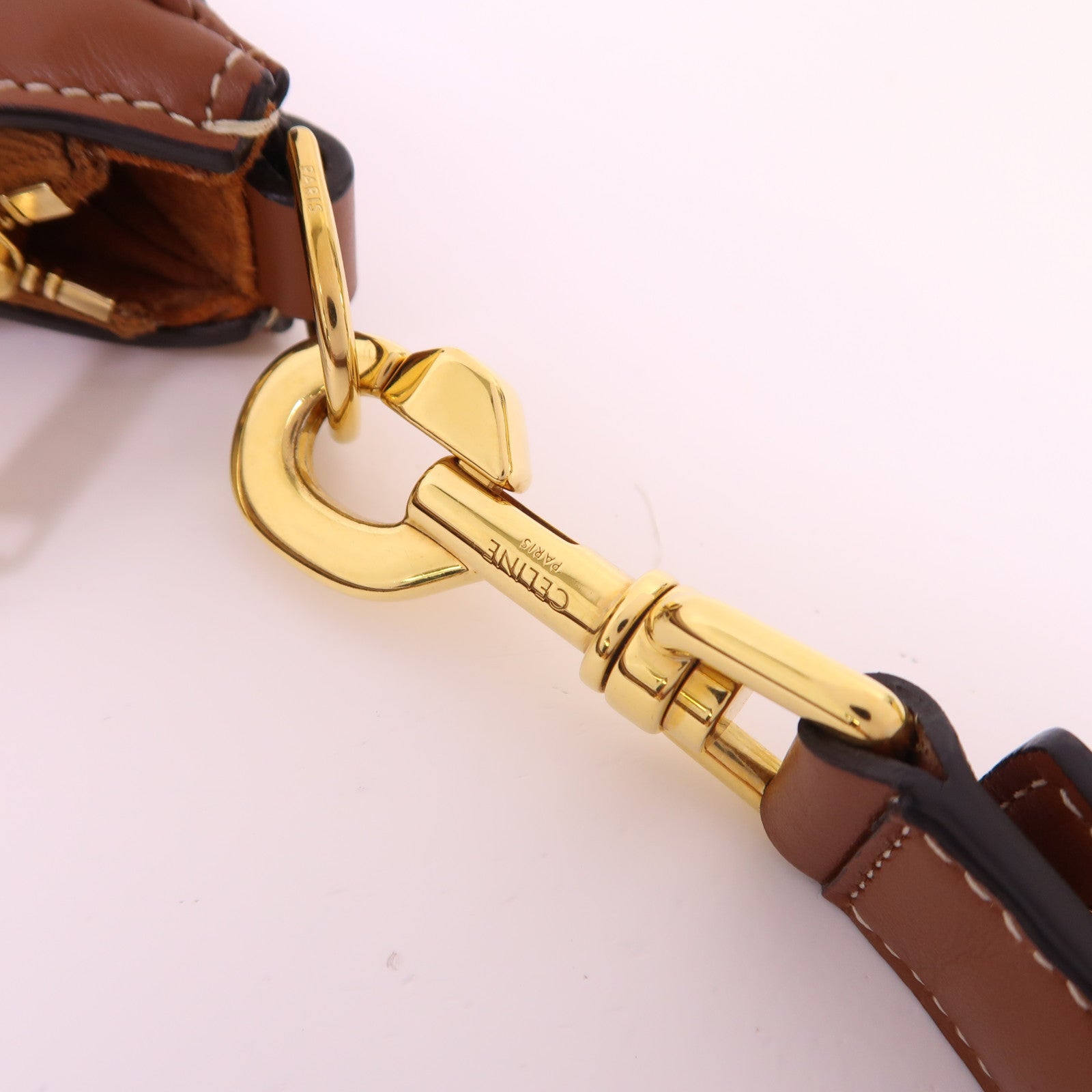 CELINE 牛皮皮革Ava金扣肩背袋
