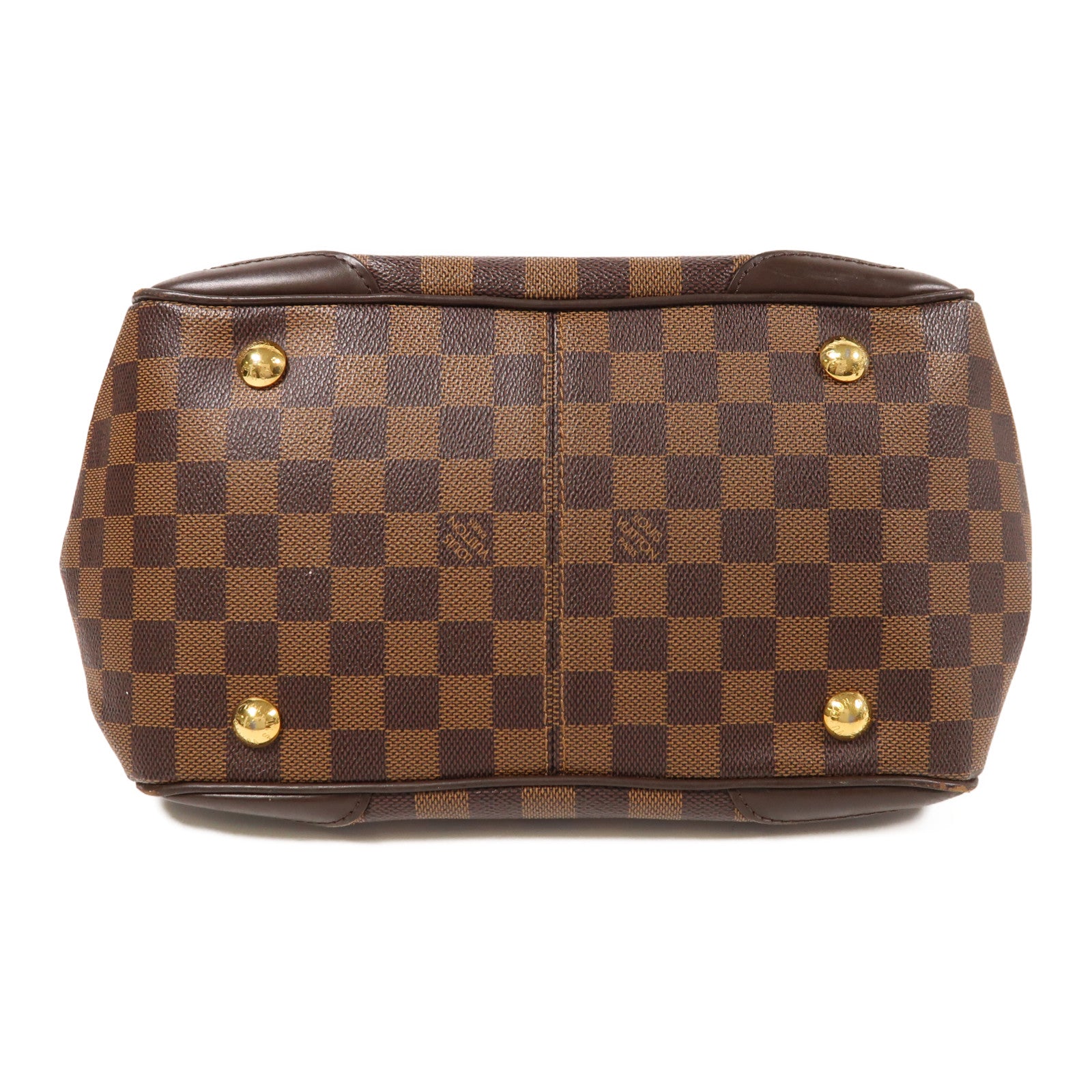 LOUIS VUITTON Damier Verona PM金扣肩背袋棕色