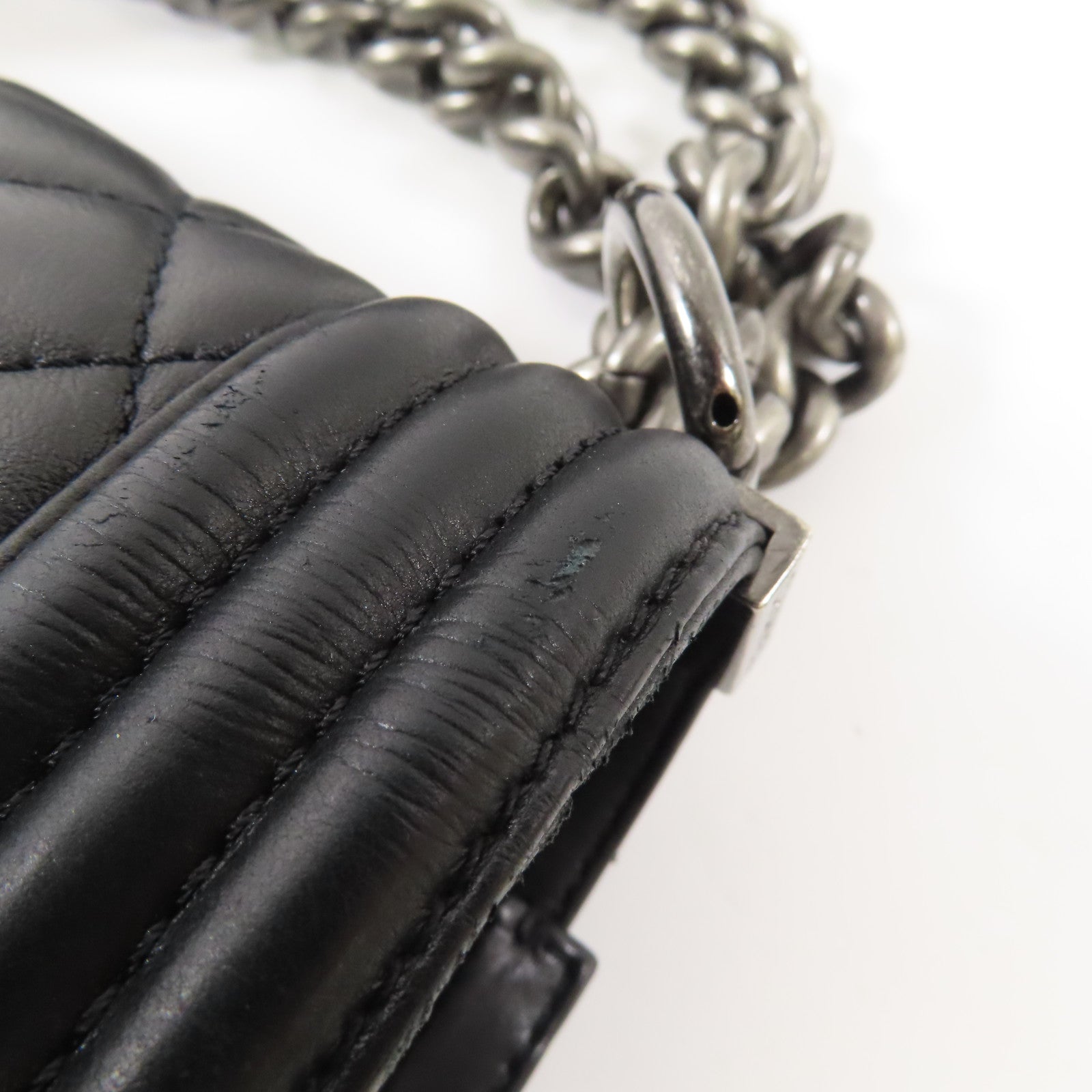 CHANEL 羊皮皮革Boy 25 Shoulder Bag鏈帶肩背袋