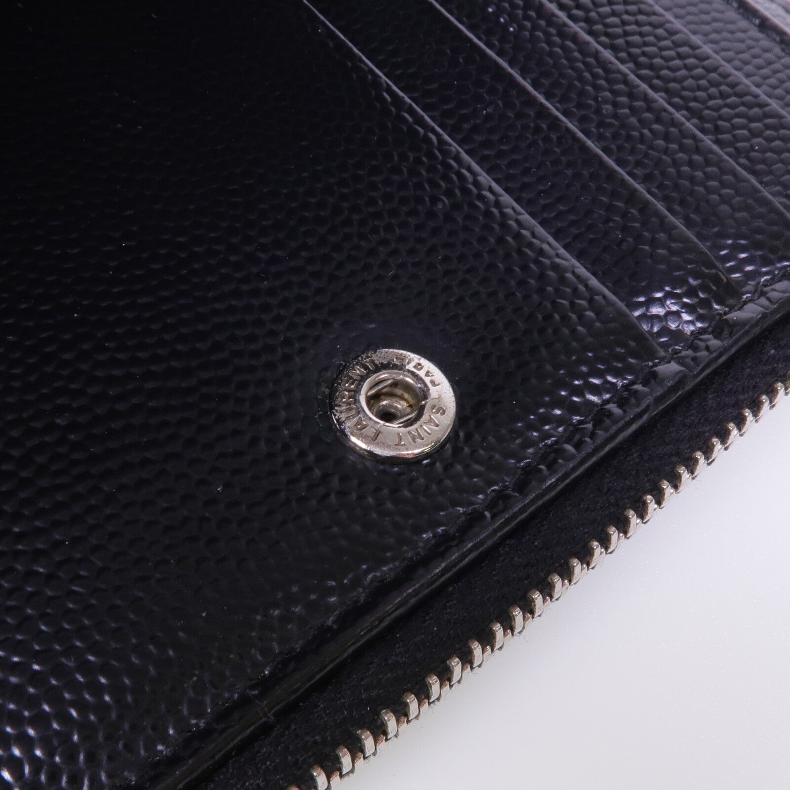 SAINT LAURENT 牛皮皮革Wallet銀扣卡片套