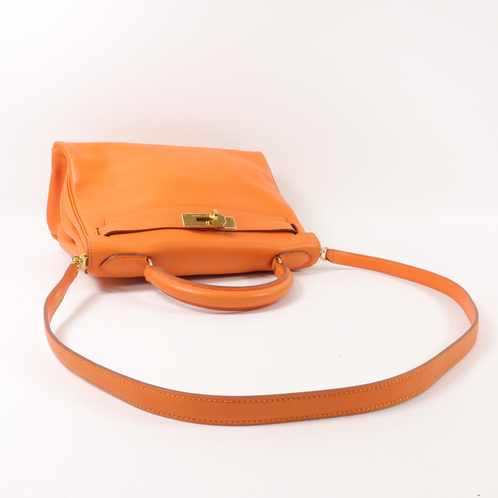 HERMES Swift皮革Kelly 28手挽肩背兩用袋Orange H