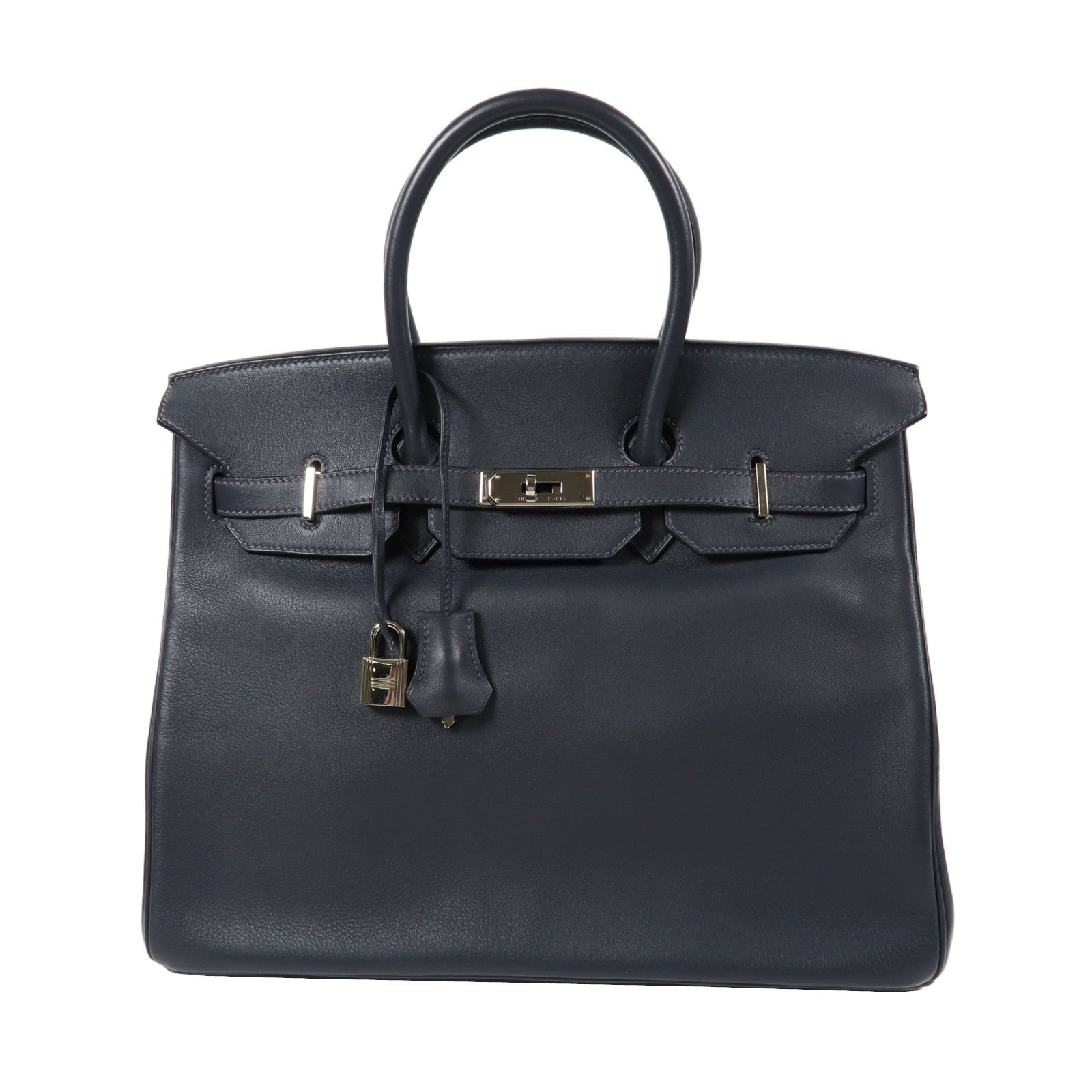 HERMES Swift皮革Birkin 35銀扣手挽袋Graphite石墨灰色