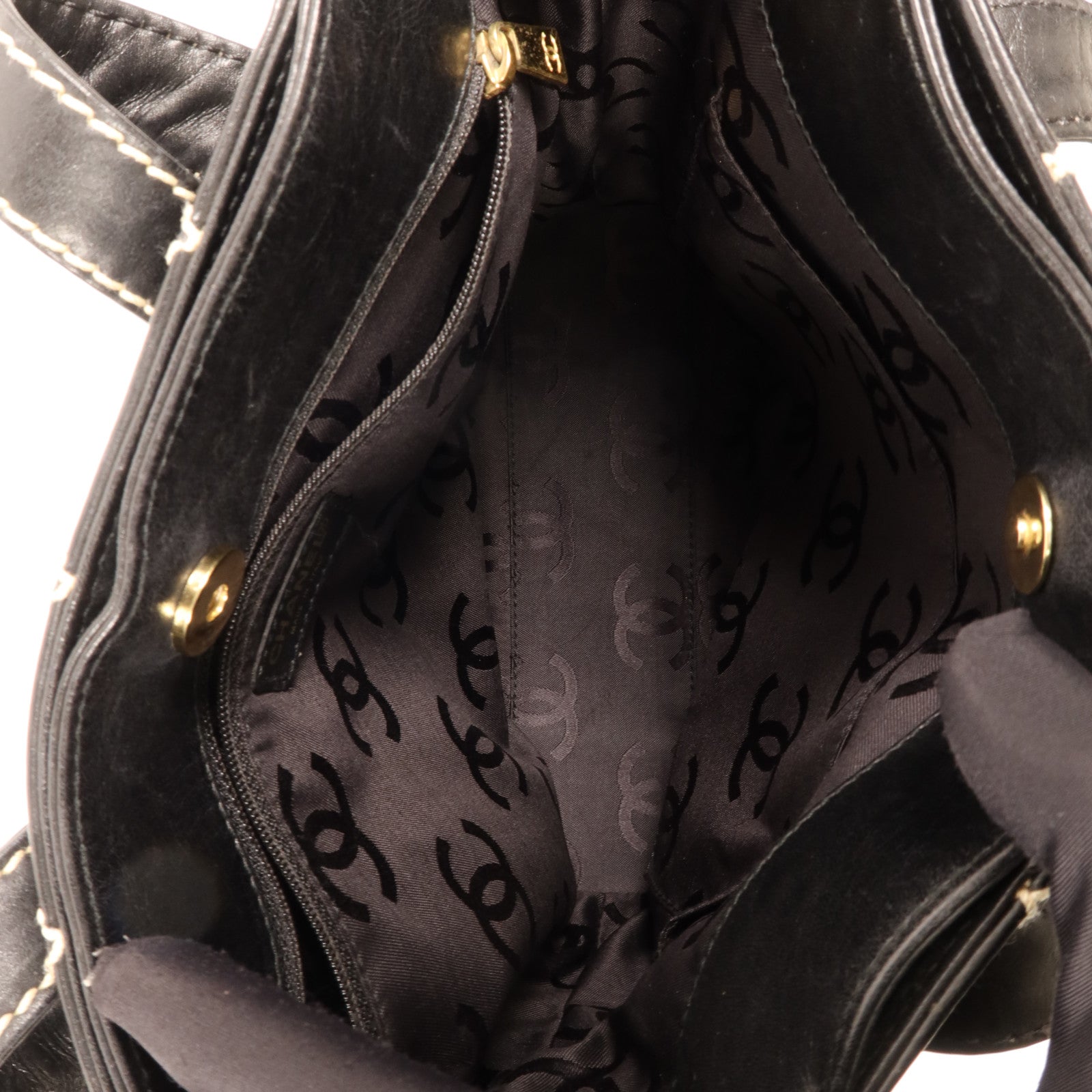 CHANEL 牛皮皮革Tote Bag金扣手挽袋