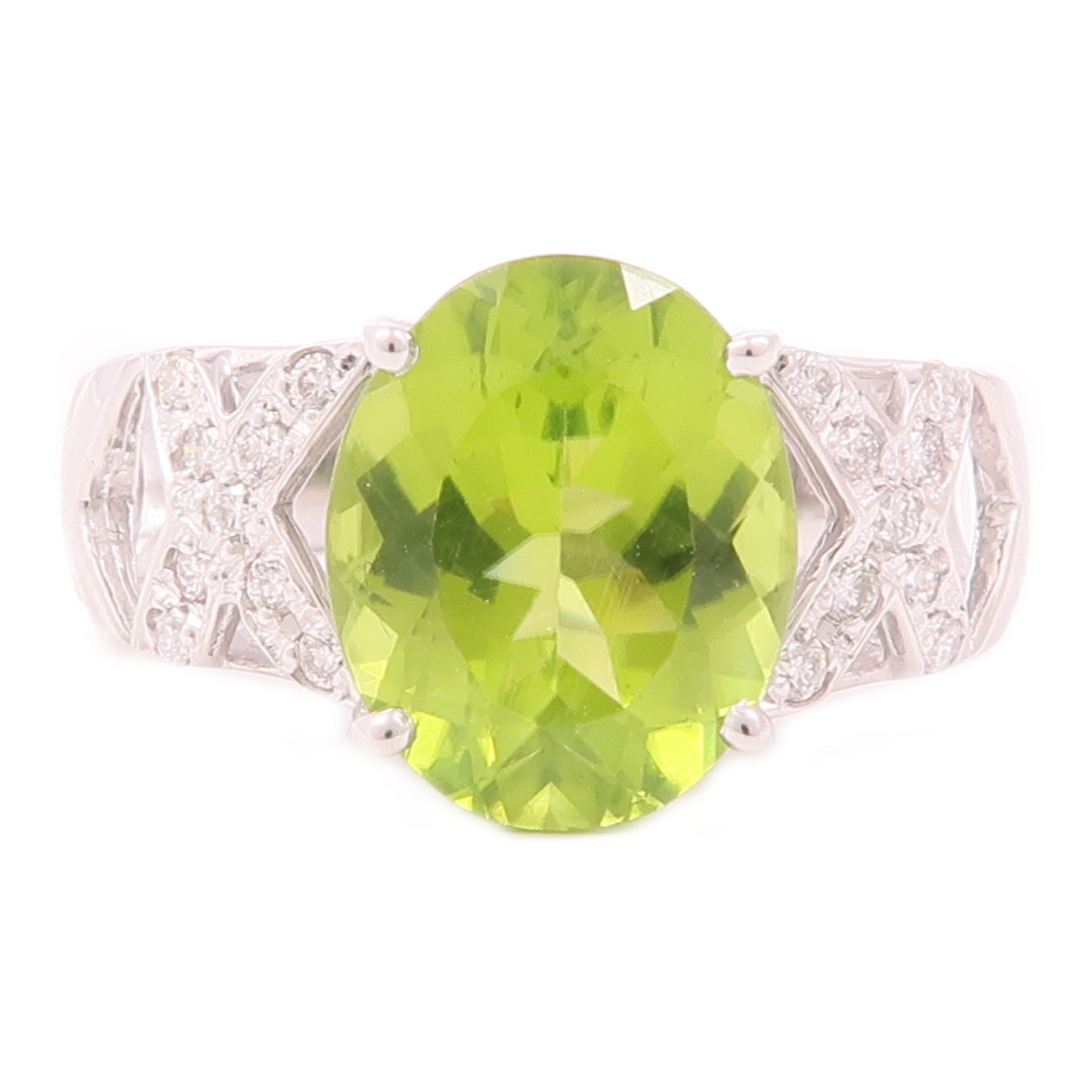 JEWELRY 18K白金Peridot Ring橄欖石戒指