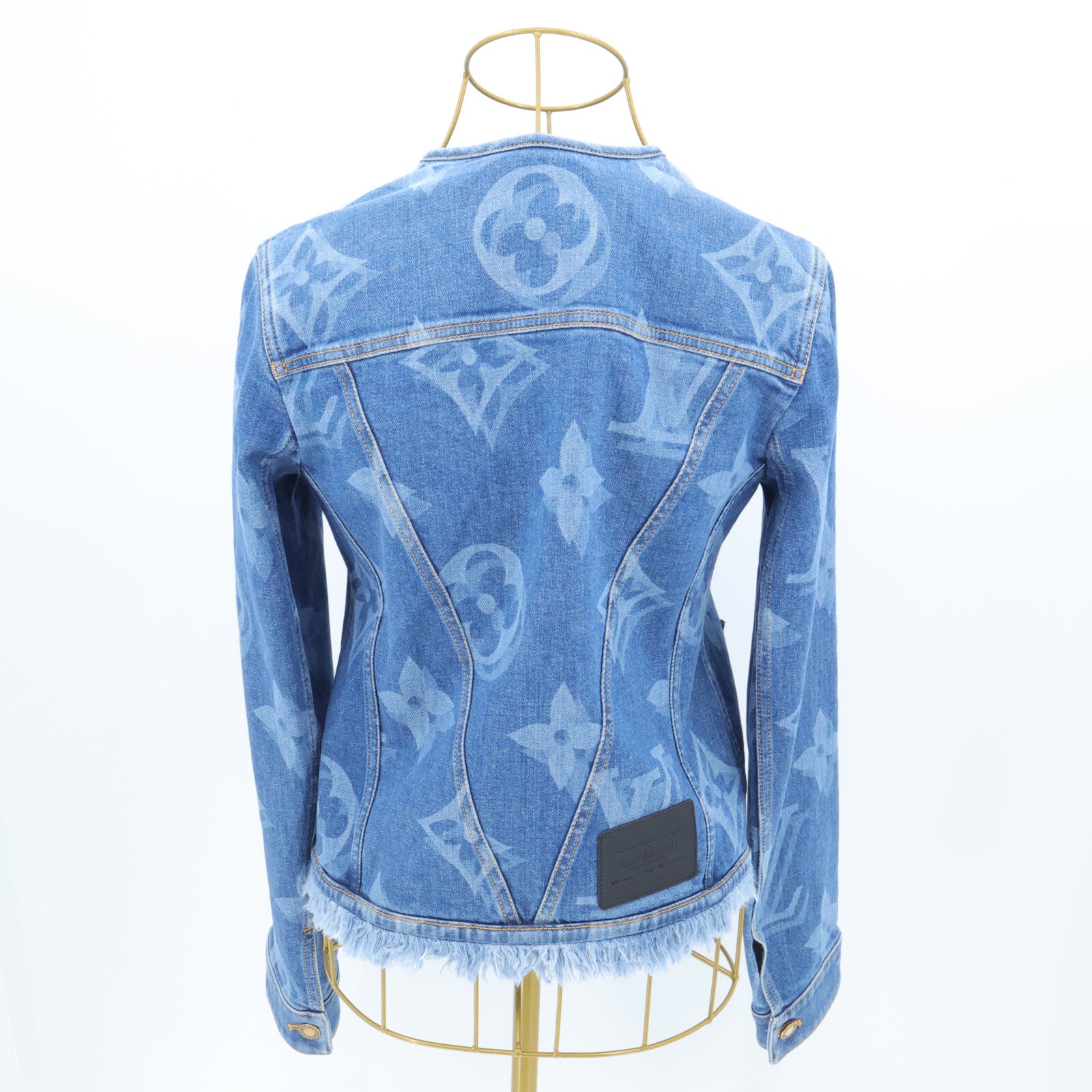 LOUIS VUITTON Giant Monogram Collarless Denim Jacket外套