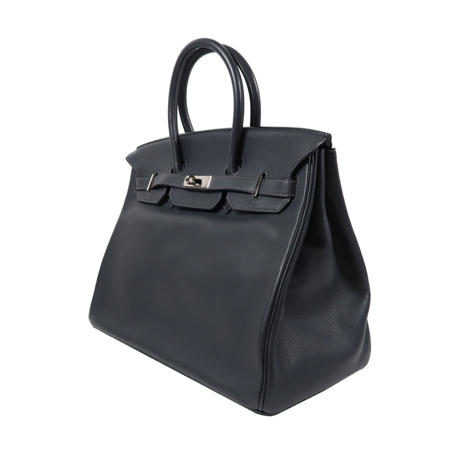 HERMES Swift皮革Birkin 35銀扣手挽袋Graphite石墨灰色– Brand
