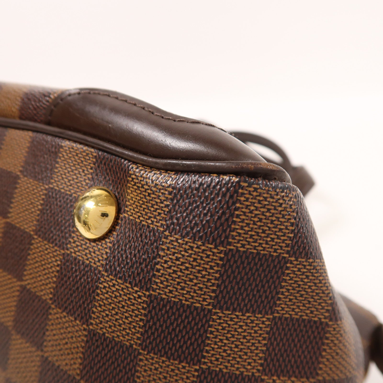 LOUIS VUITTON Damier Verona PM金扣肩背袋棕色