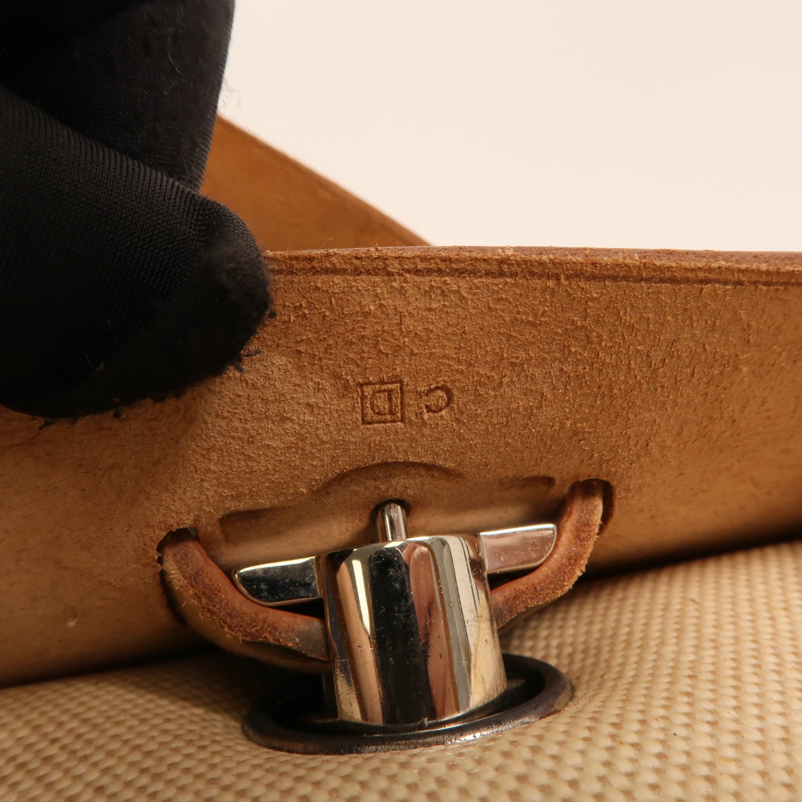 HERMES 帆布Herbag A Dos Zip銀扣背包Gold