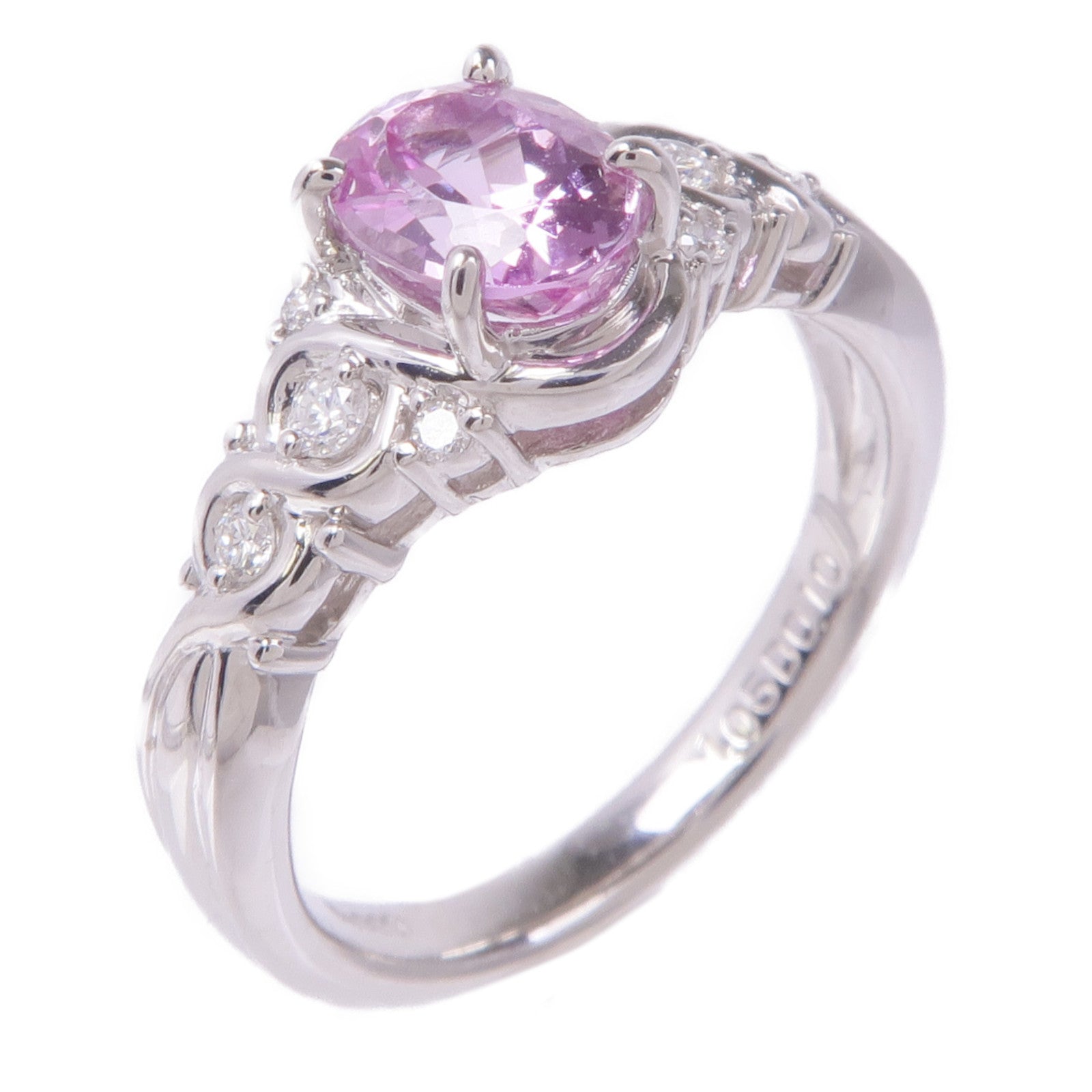 JEWELRY PT900鉑金Topaz Diamond Ring托帕石/鑽石戒指US#6