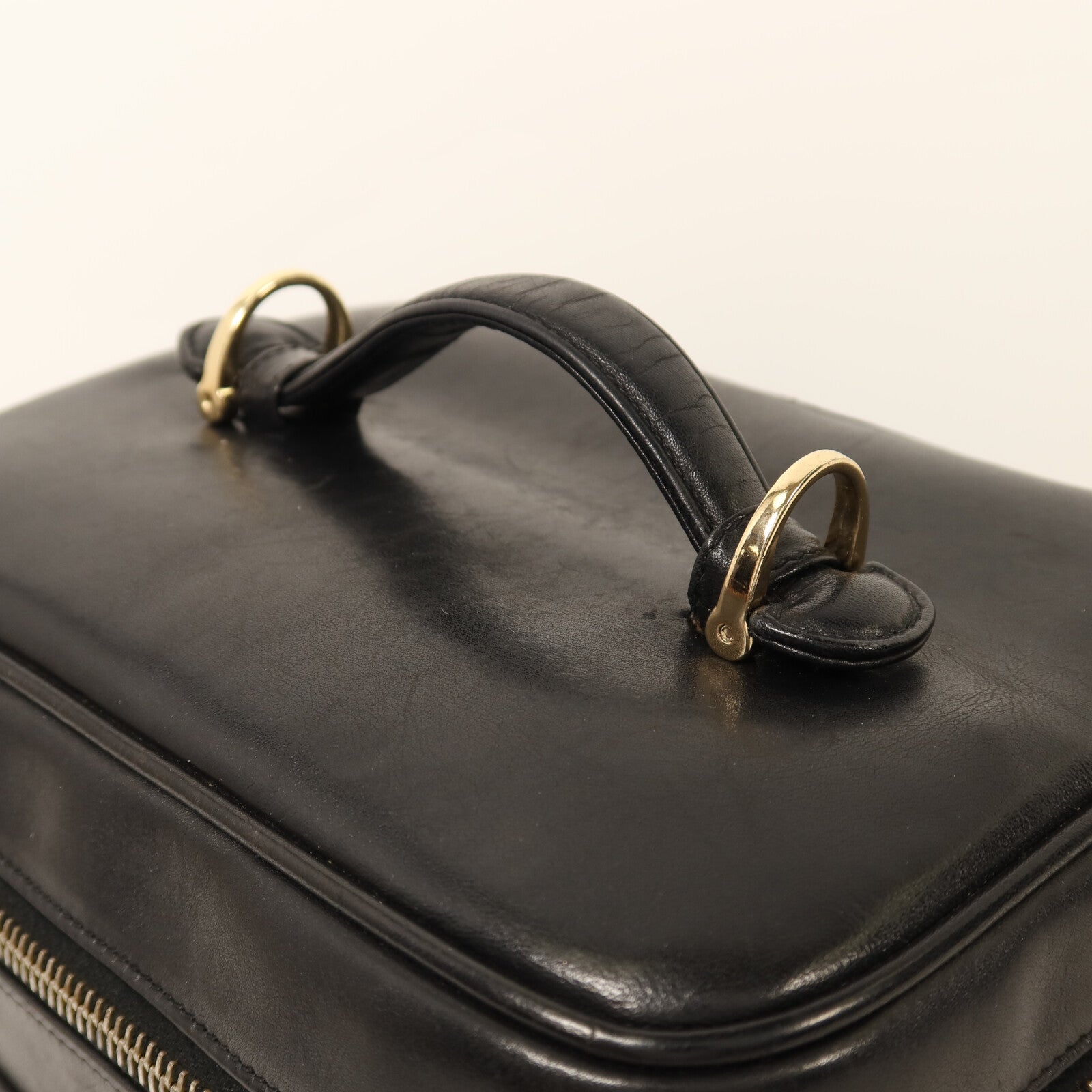 CHANEL 牛皮皮革Vintage Vanity Case金扣手挽袋