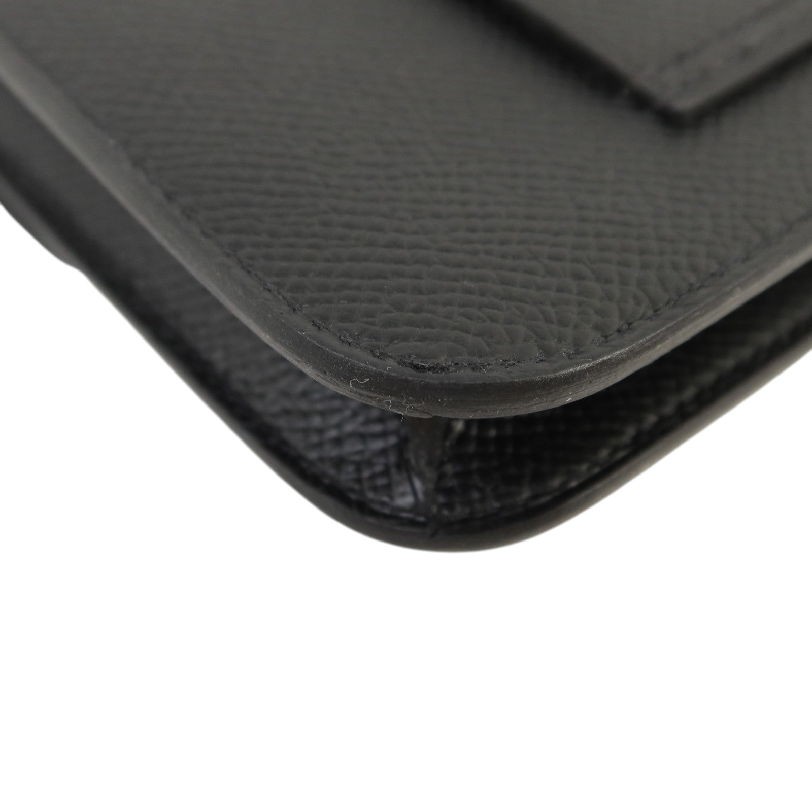 HERMES Epsom皮革Constance Slim金扣錢包Noir