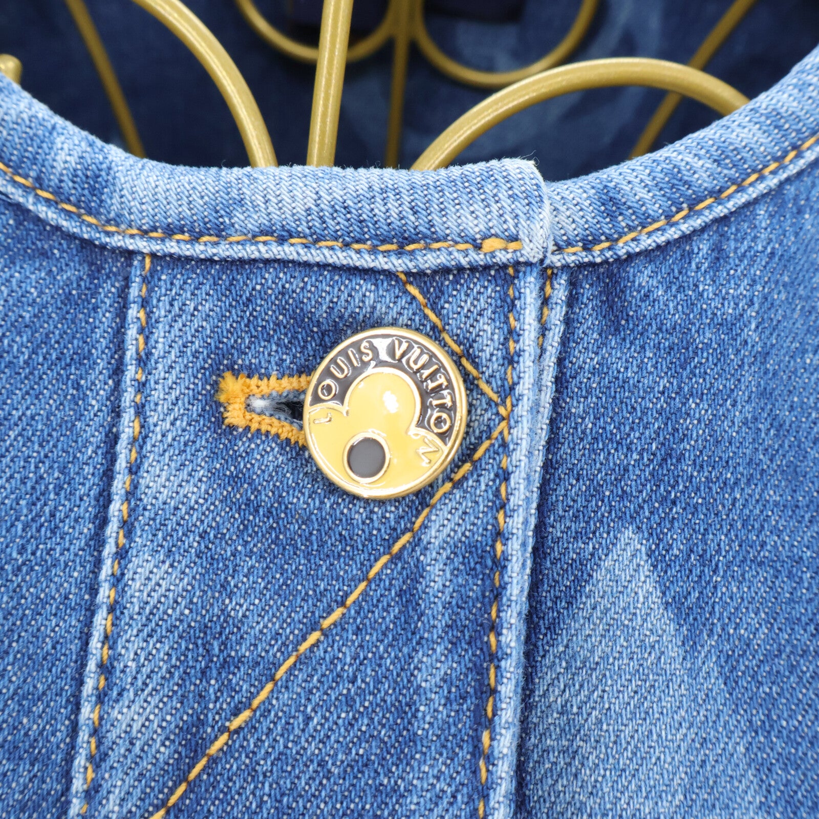 LOUIS VUITTON Giant Monogram Collarless Denim Jacket外套