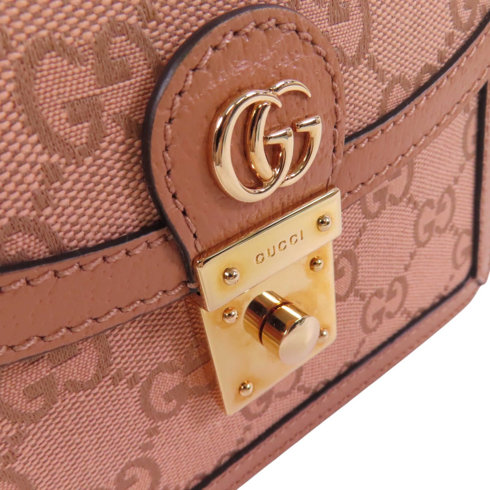 GUCCI GG帆布Ophida GG Supreme Bag金扣鏈帶肩背袋