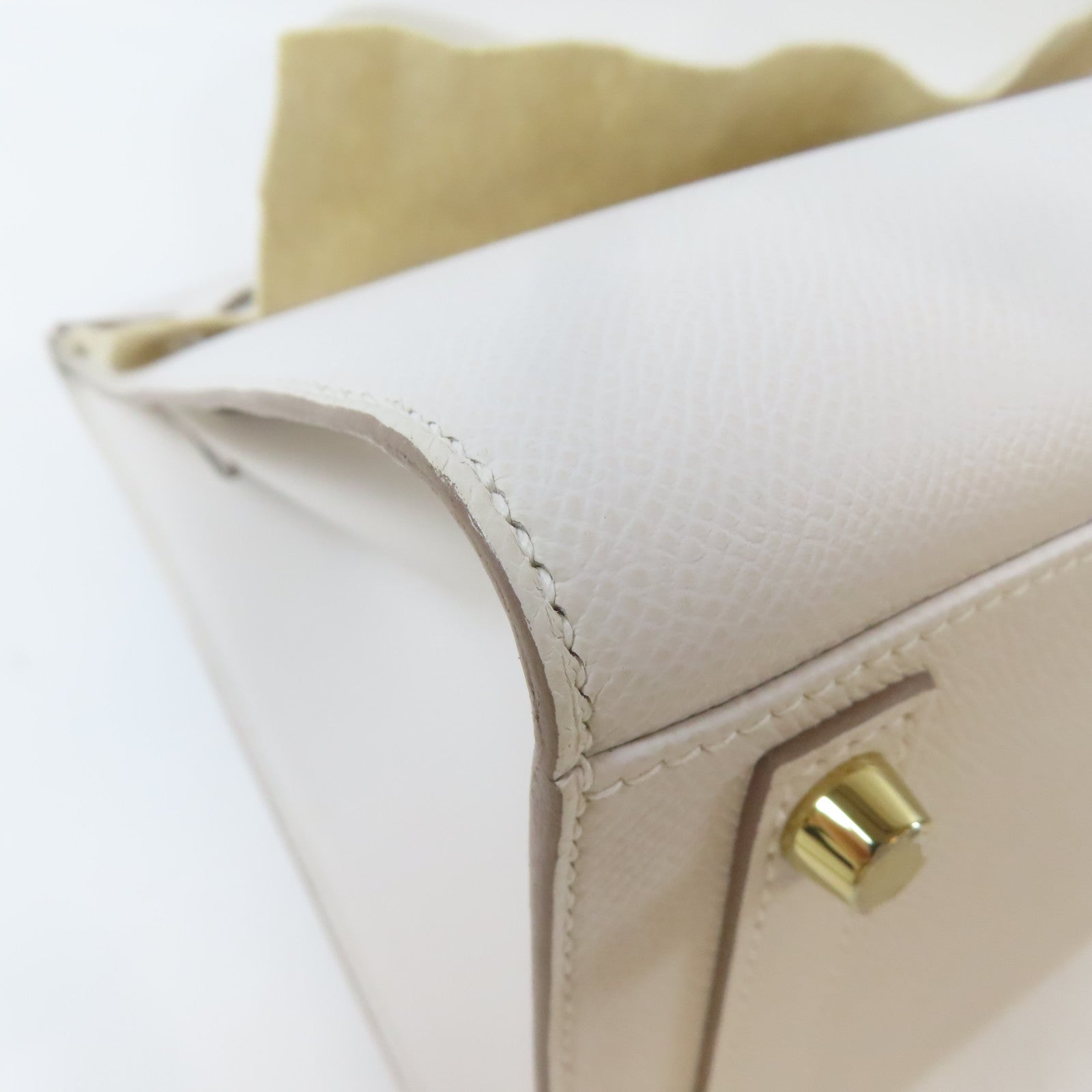 HERMES Epsom皮革Birkin 30金扣手挽袋白色