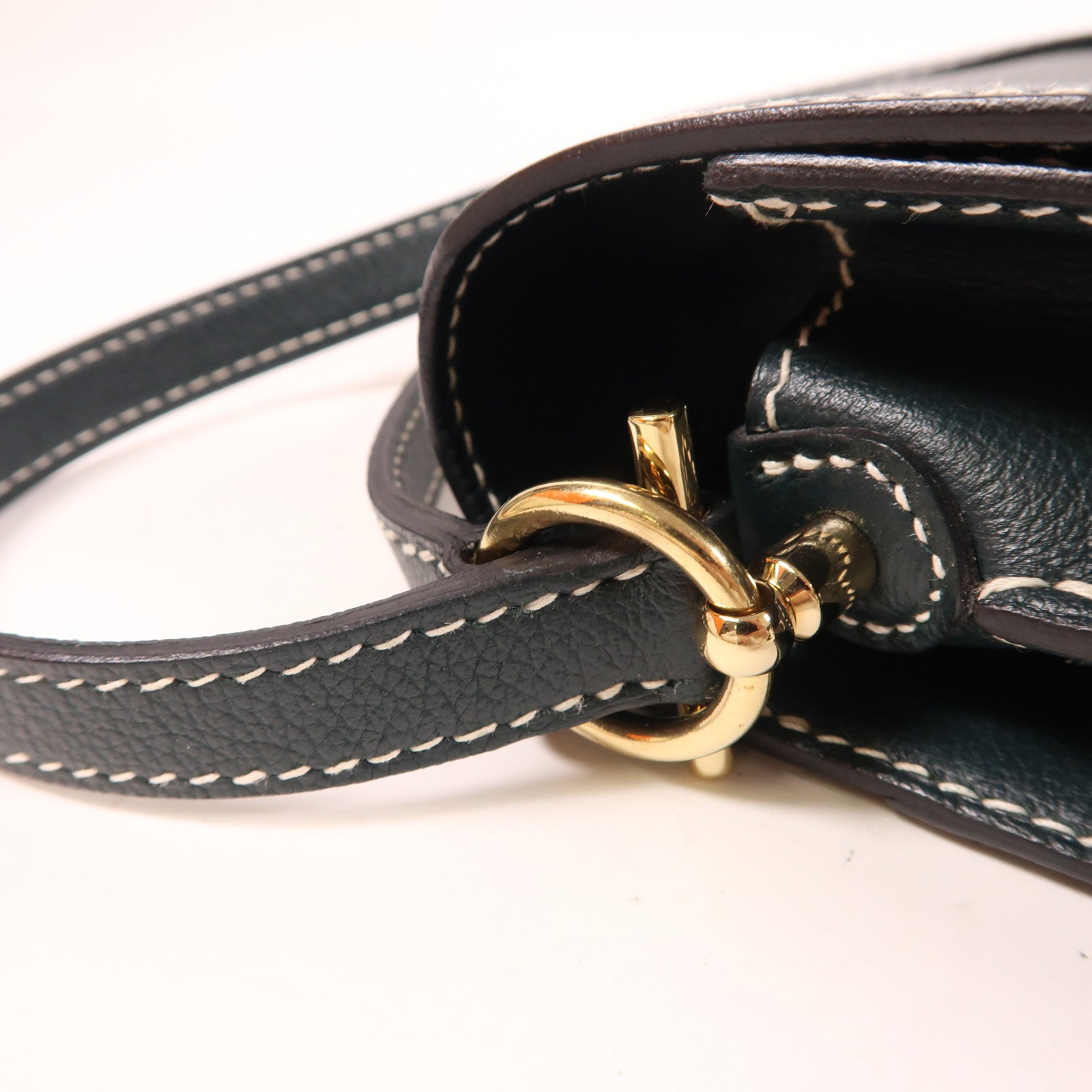 HERMES Evercolor皮革Roulis 23金扣肩背袋Vert Cypres