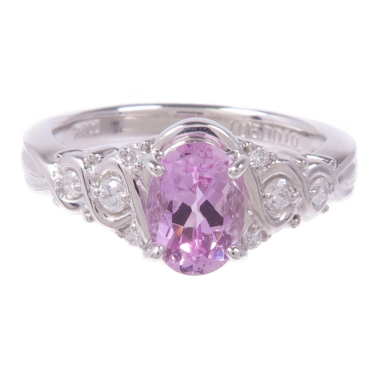JEWELRY PT900鉑金Topaz Diamond Ring托帕石/鑽石戒指US#6