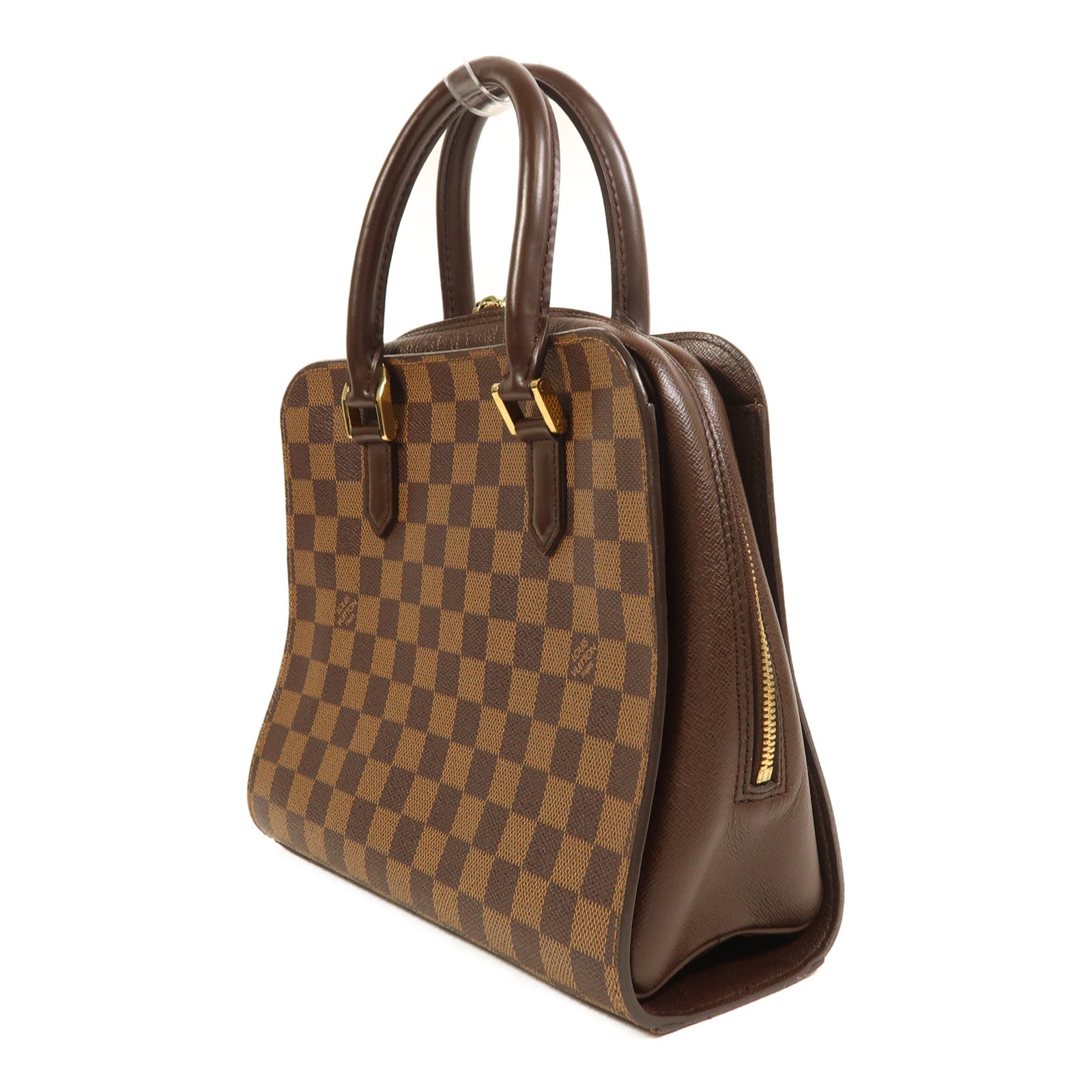 LOUIS VUITTON Damier Triana金扣手挽袋