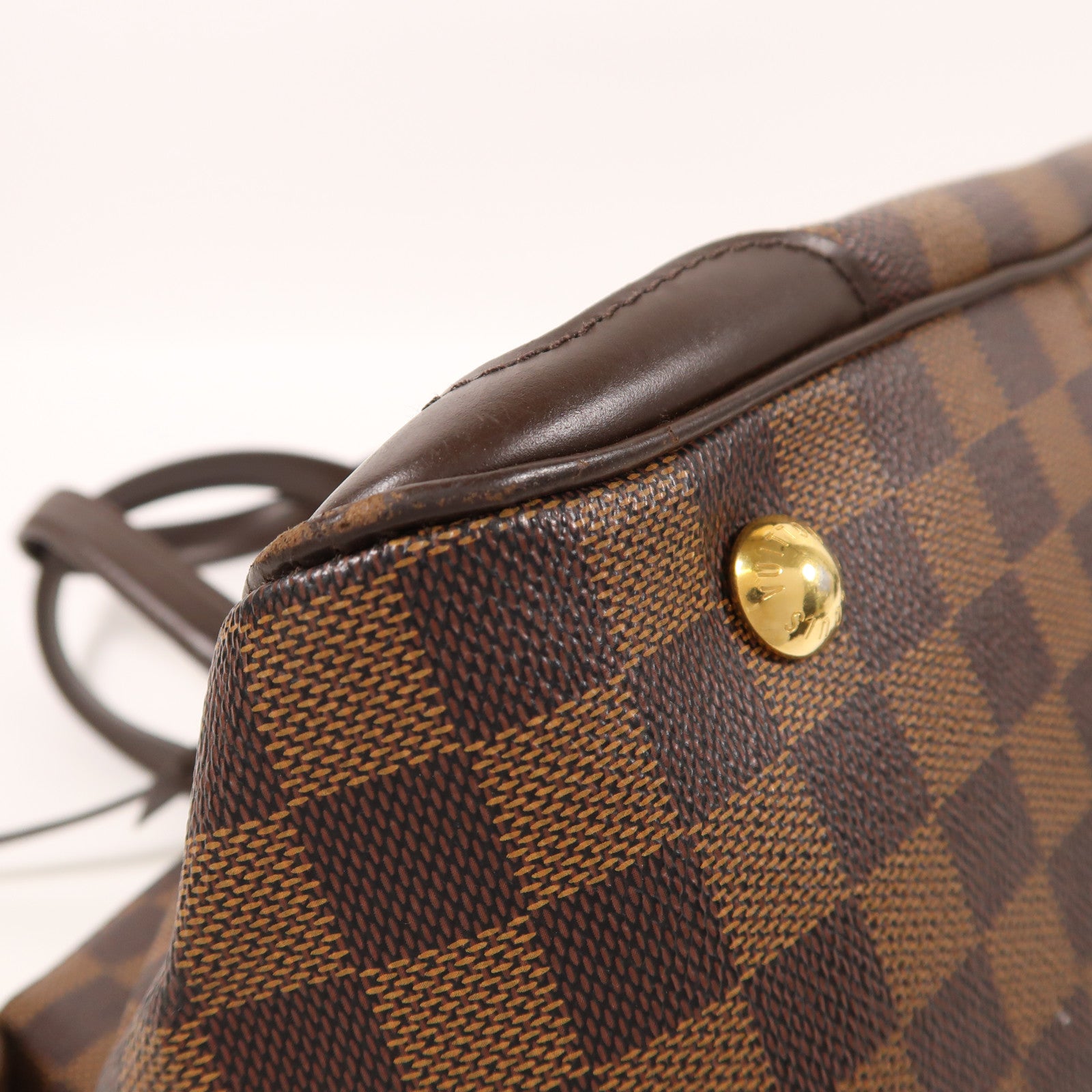 LOUIS VUITTON Damier Verona PM金扣肩背袋棕色