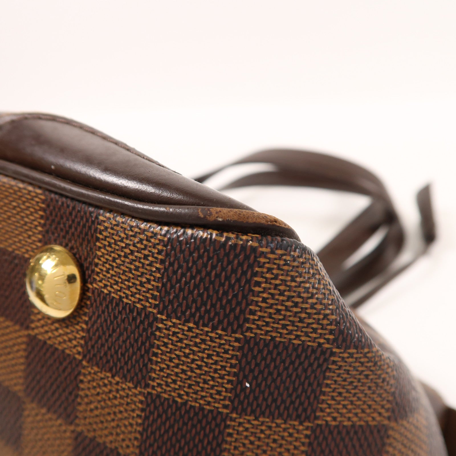 LOUIS VUITTON Damier Verona PM金扣肩背袋棕色
