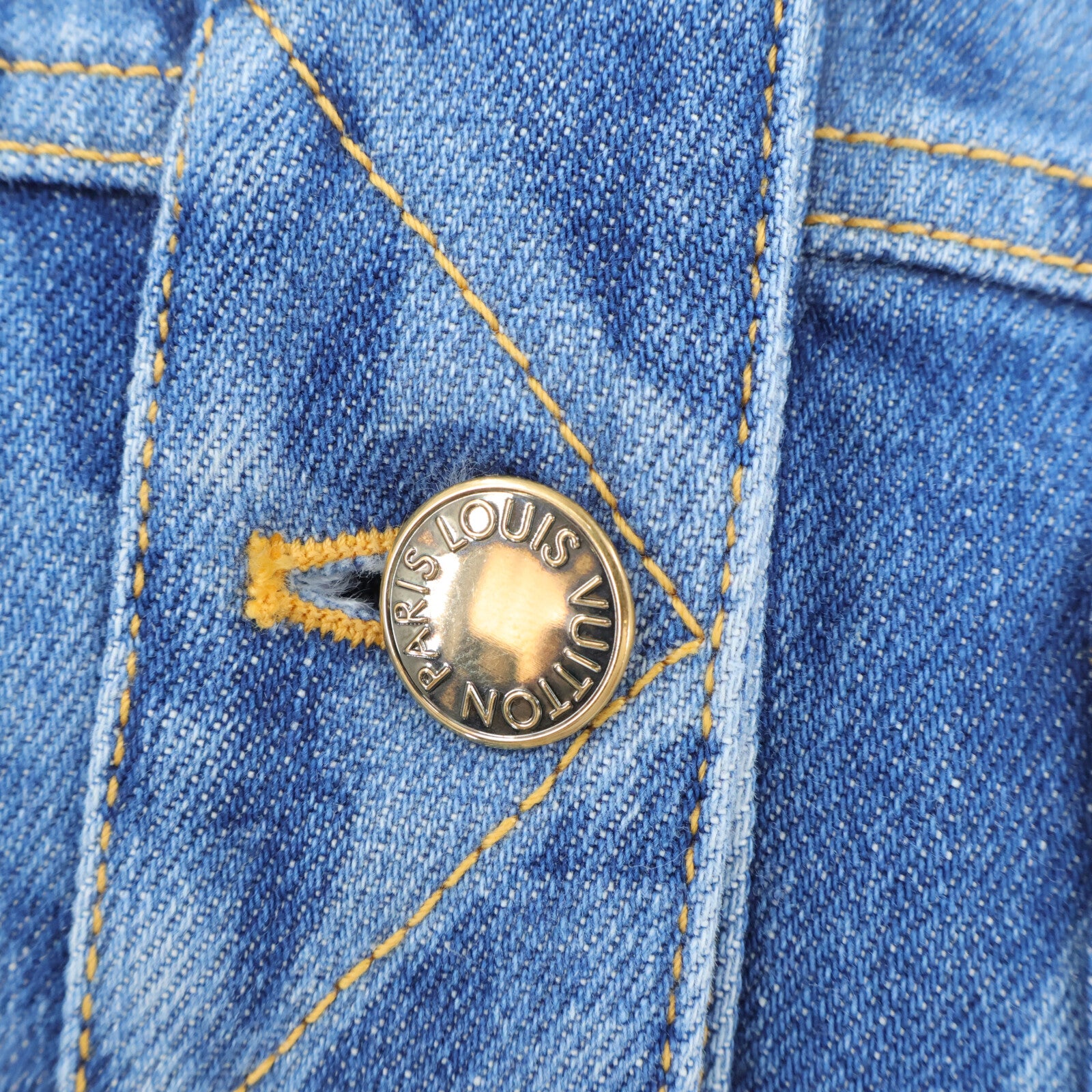LOUIS VUITTON Giant Monogram Collarless Denim Jacket外套