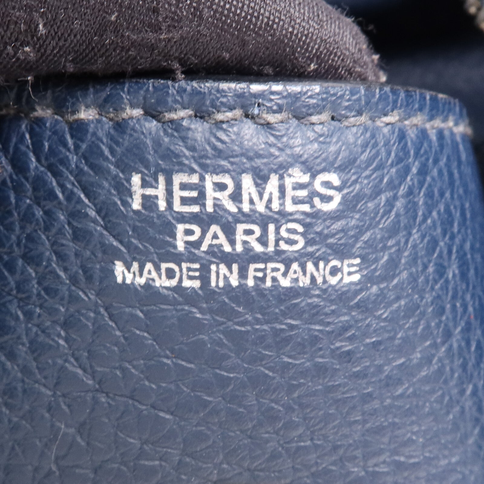 HERMES Clemence皮革Lindy 34銀扣手挽肩背兩用袋Navy