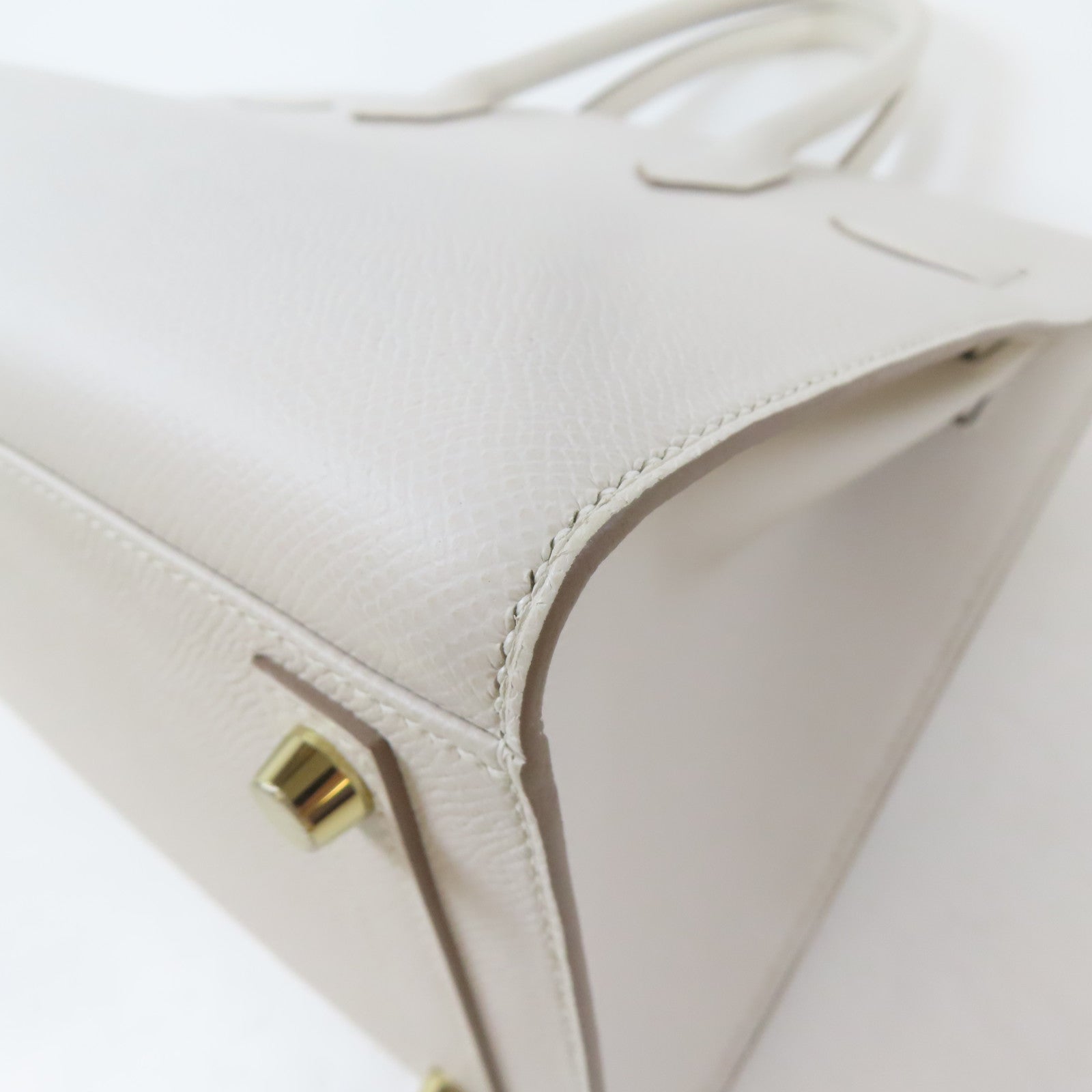 HERMES Epsom皮革Birkin 30金扣手挽袋白色