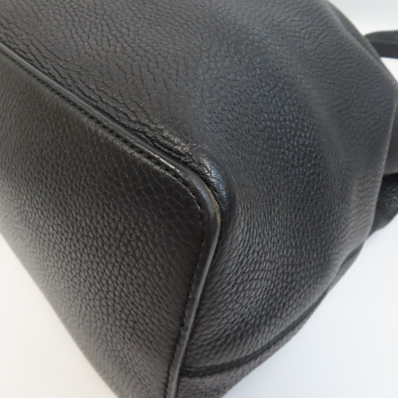 GUCCI 皮革Soho Shoulder Bag金扣手挽肩背兩用袋黑色