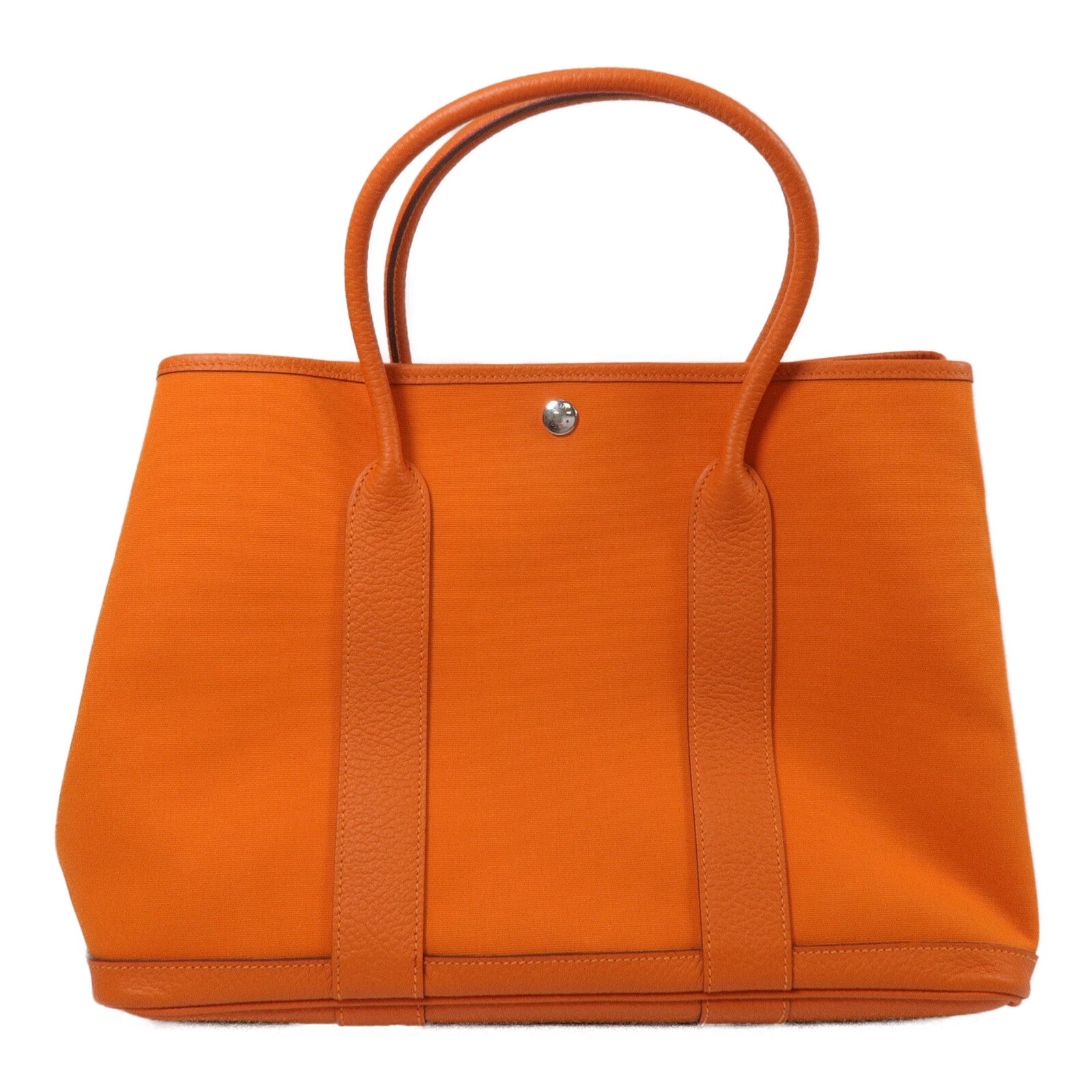HERMES 帆布Garden Party PM手挽袋Orange