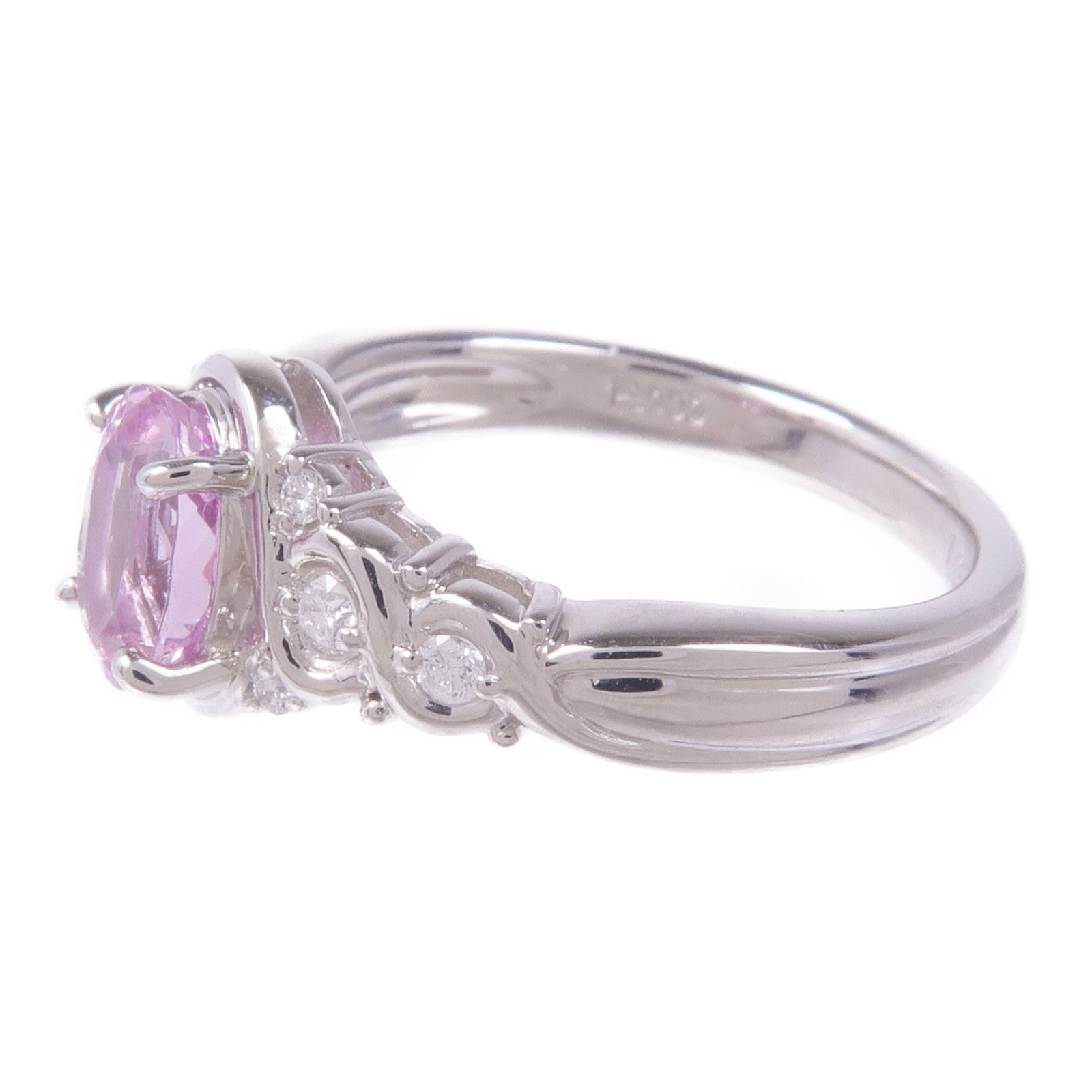 JEWELRY PT900鉑金Topaz Diamond Ring托帕石/鑽石戒指US#6