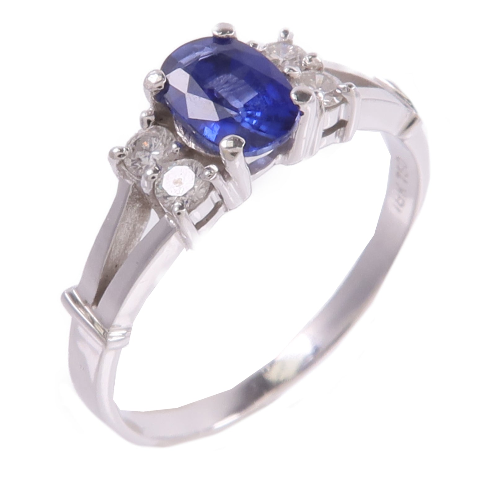JEWELRY 18K白金Sapphire Diamond Ring藍寶石/鑽石戒指