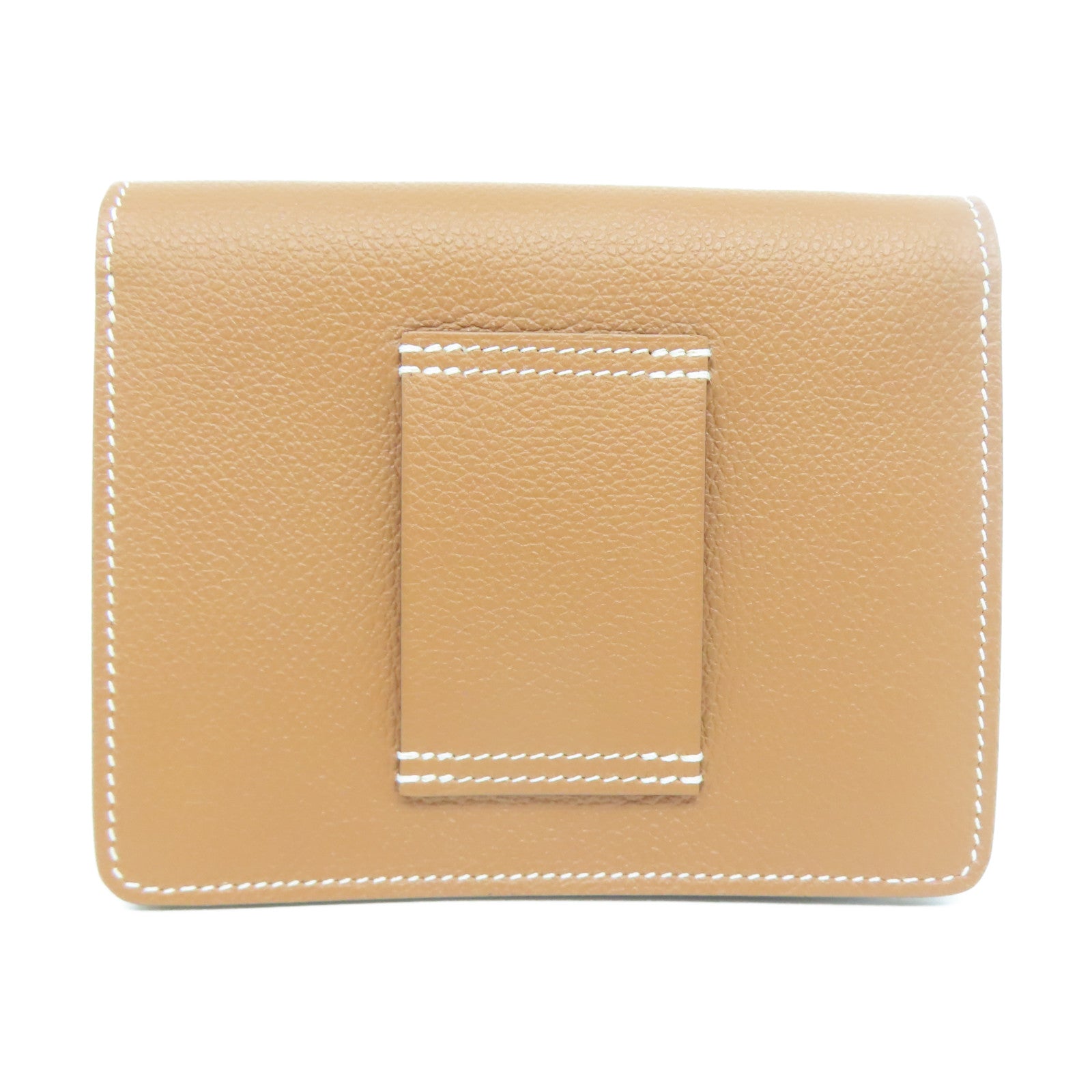 HERMES **【清倉大減價】Evercolor皮革Roulis Slim金扣錢包金色/經典駝色