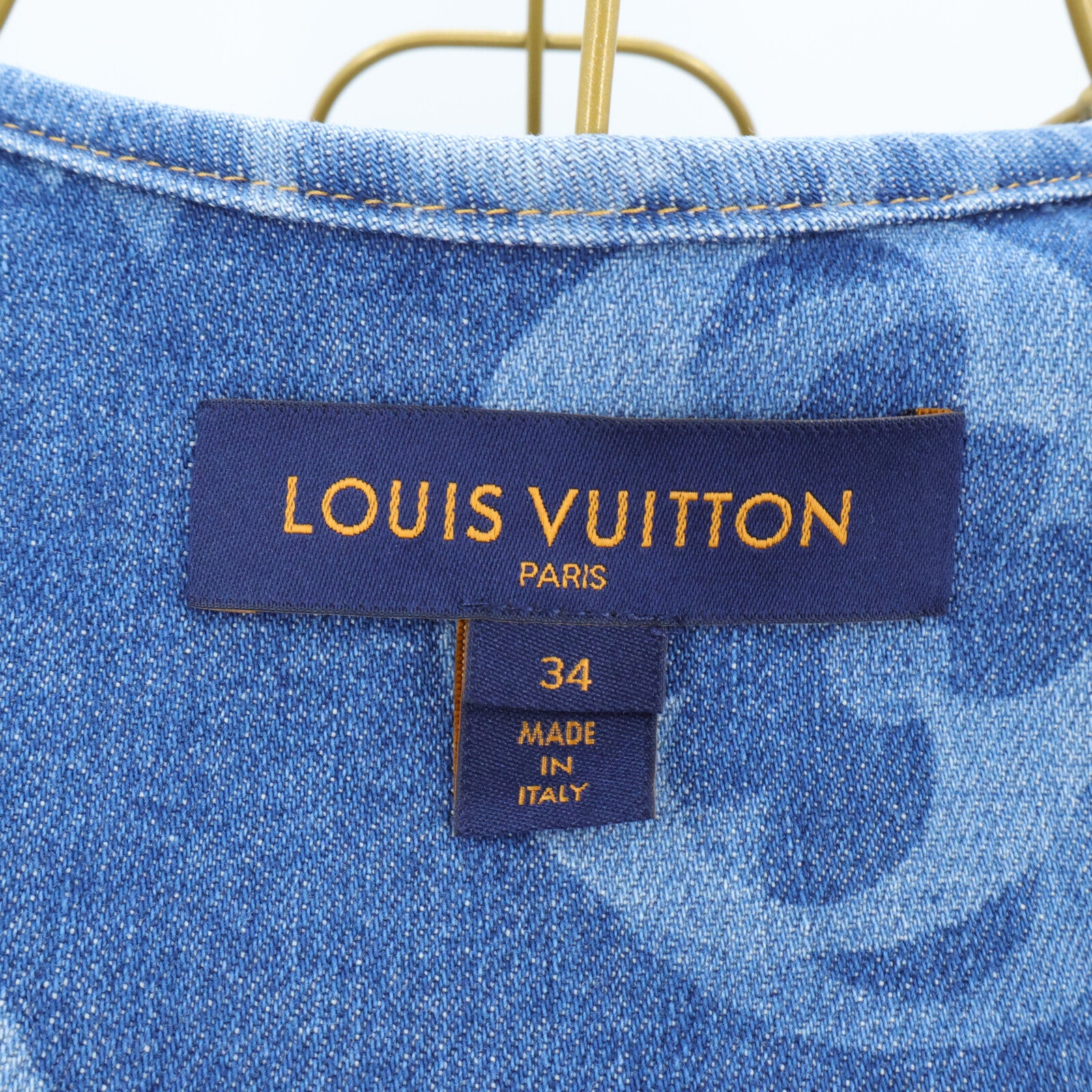 LOUIS VUITTON Giant Monogram Collarless Denim Jacket外套