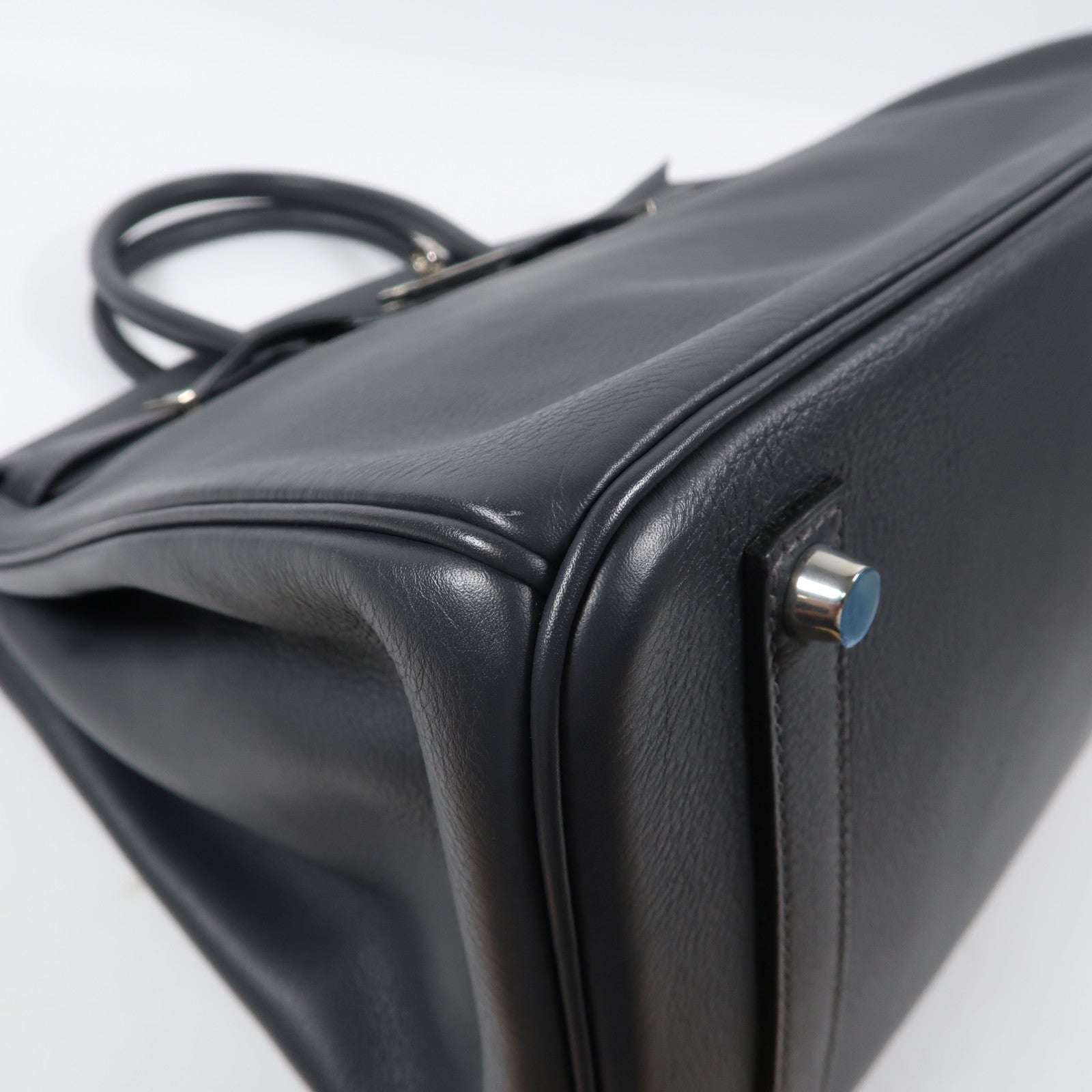 HERMES Swift皮革Birkin 35銀扣手挽袋Graphite石墨灰色