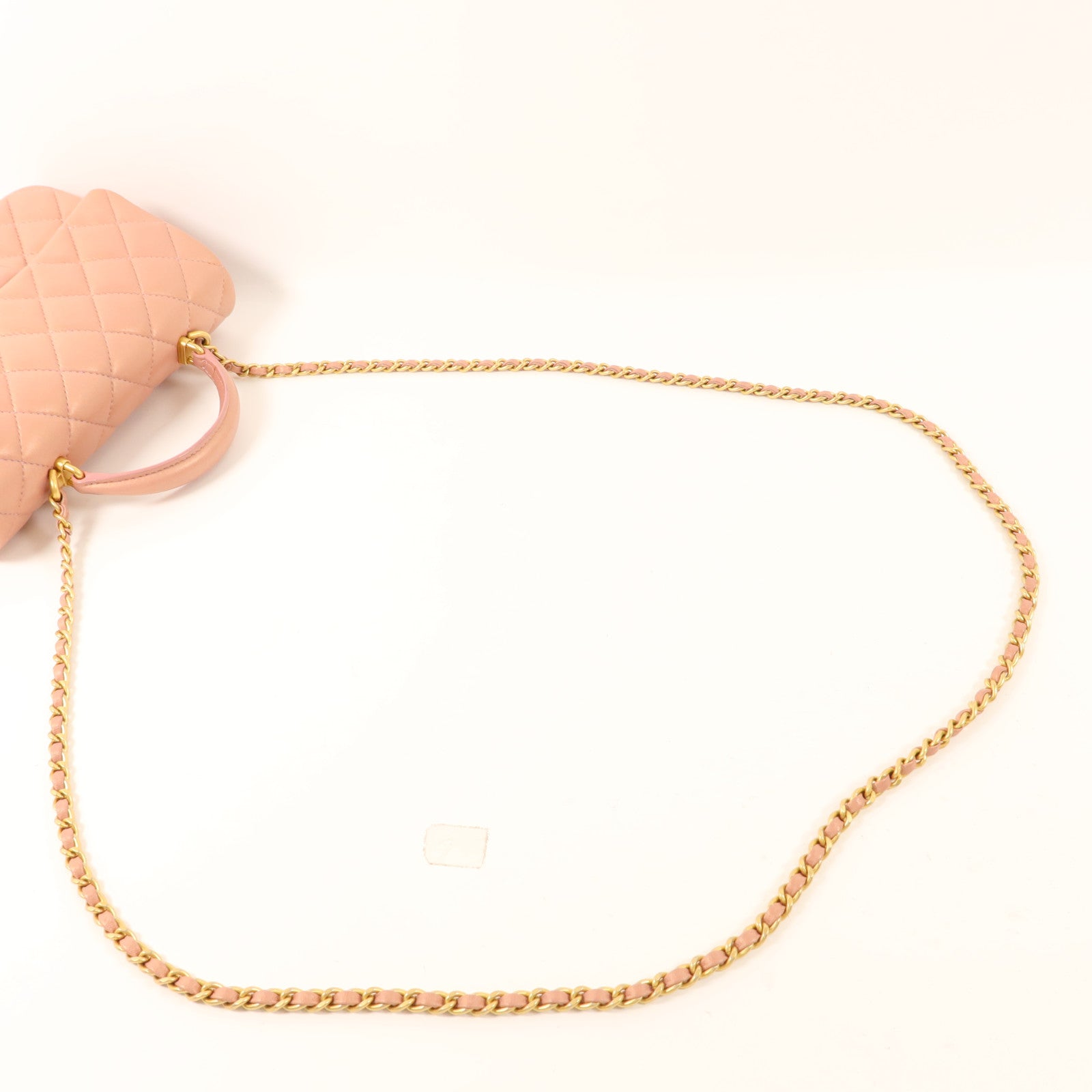 CHANEL 羊皮皮革Top Handle 20金扣鏈帶肩背袋