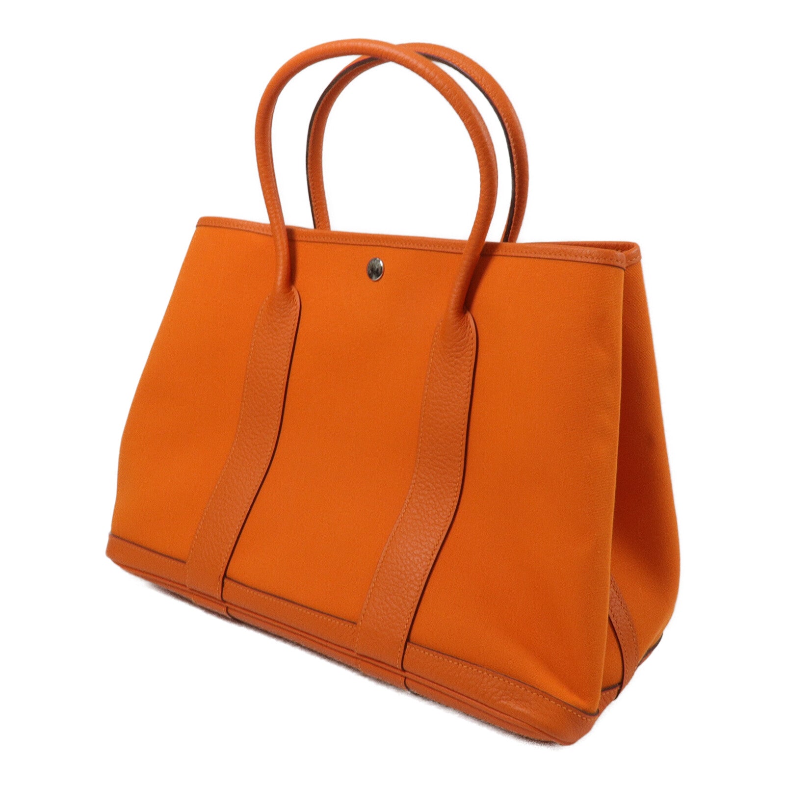 HERMES 帆布Garden Party PM手挽袋Orange