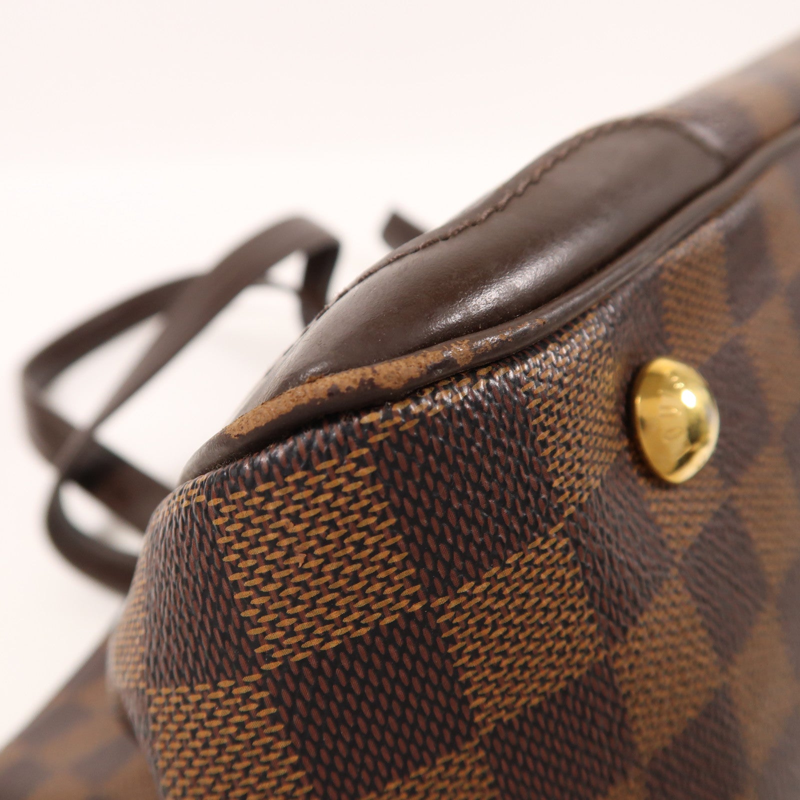 LOUIS VUITTON Damier Verona PM金扣肩背袋棕色