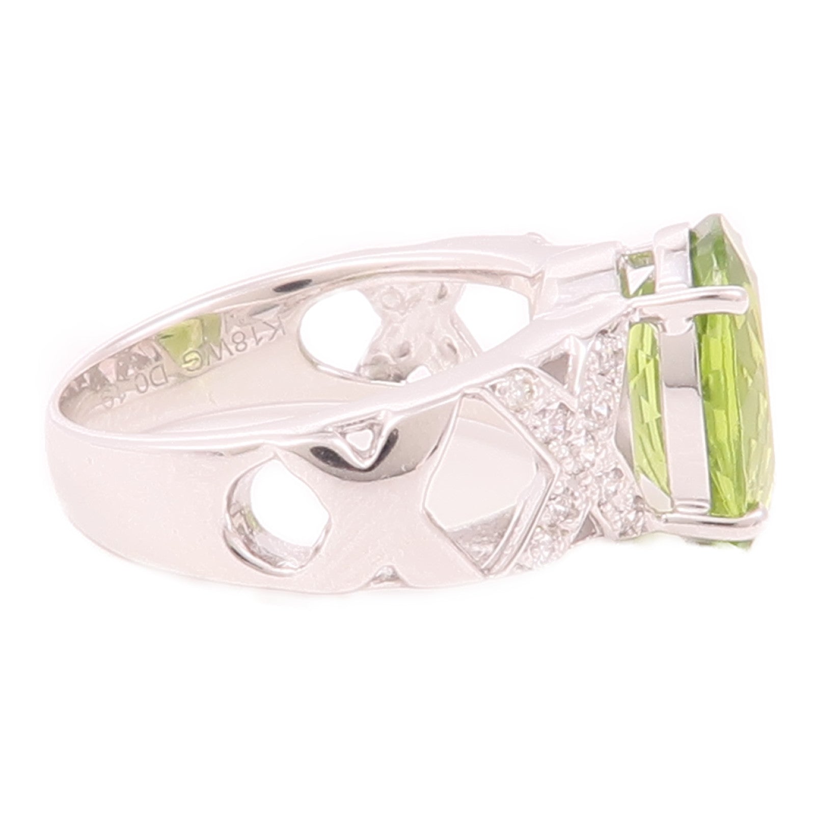 JEWELRY 【激減優惠】18K白金Peridot Ring橄欖石戒指