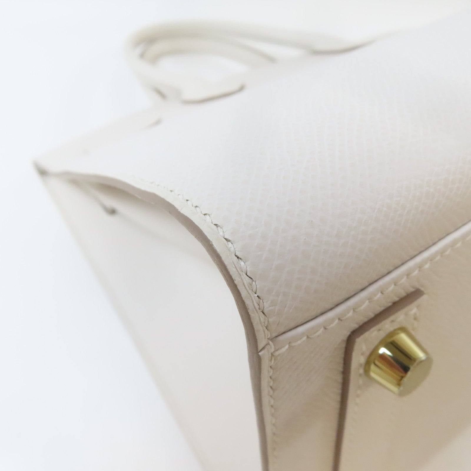 HERMES Epsom皮革Birkin 30金扣手挽袋白色