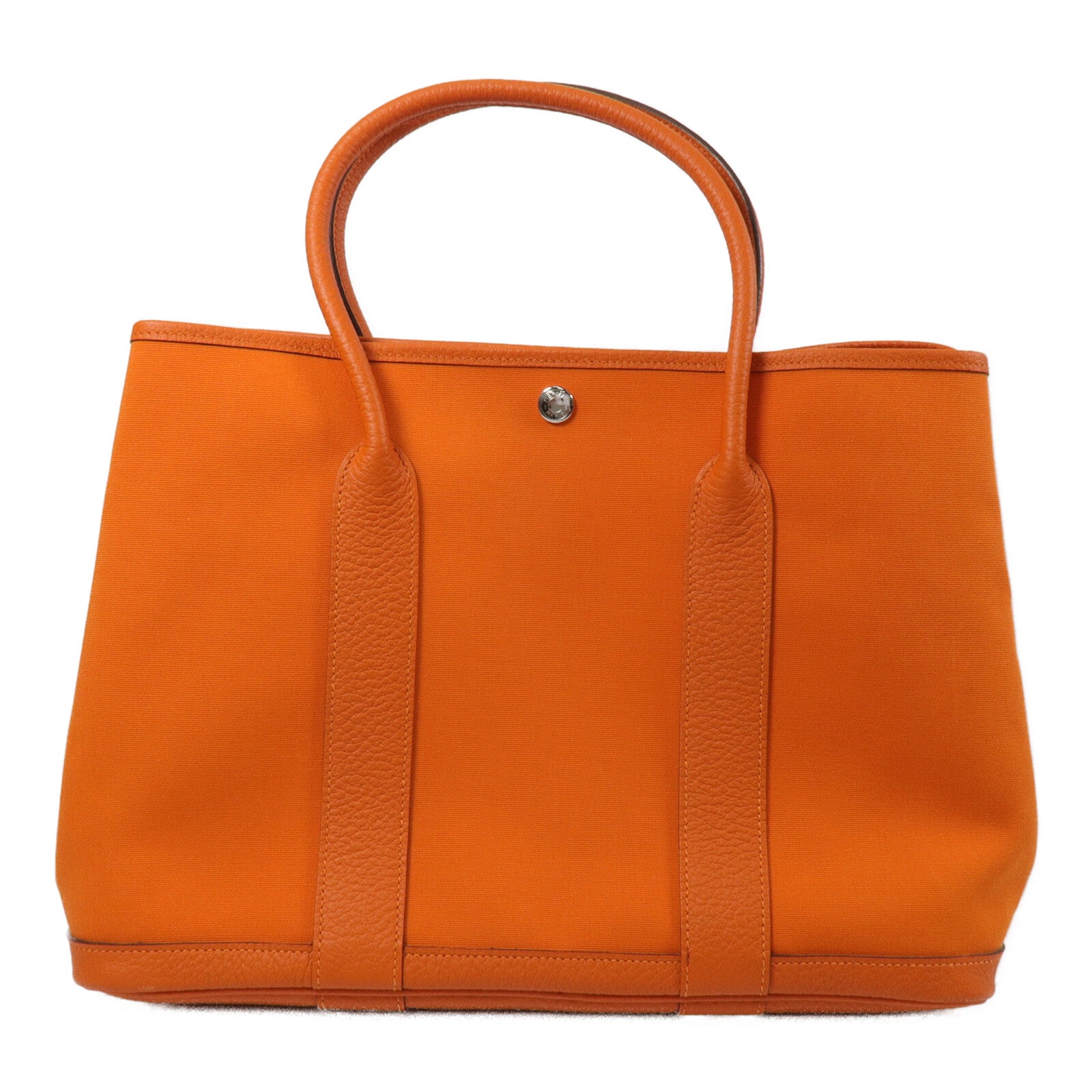 HERMES 帆布Garden Party PM手挽袋Orange