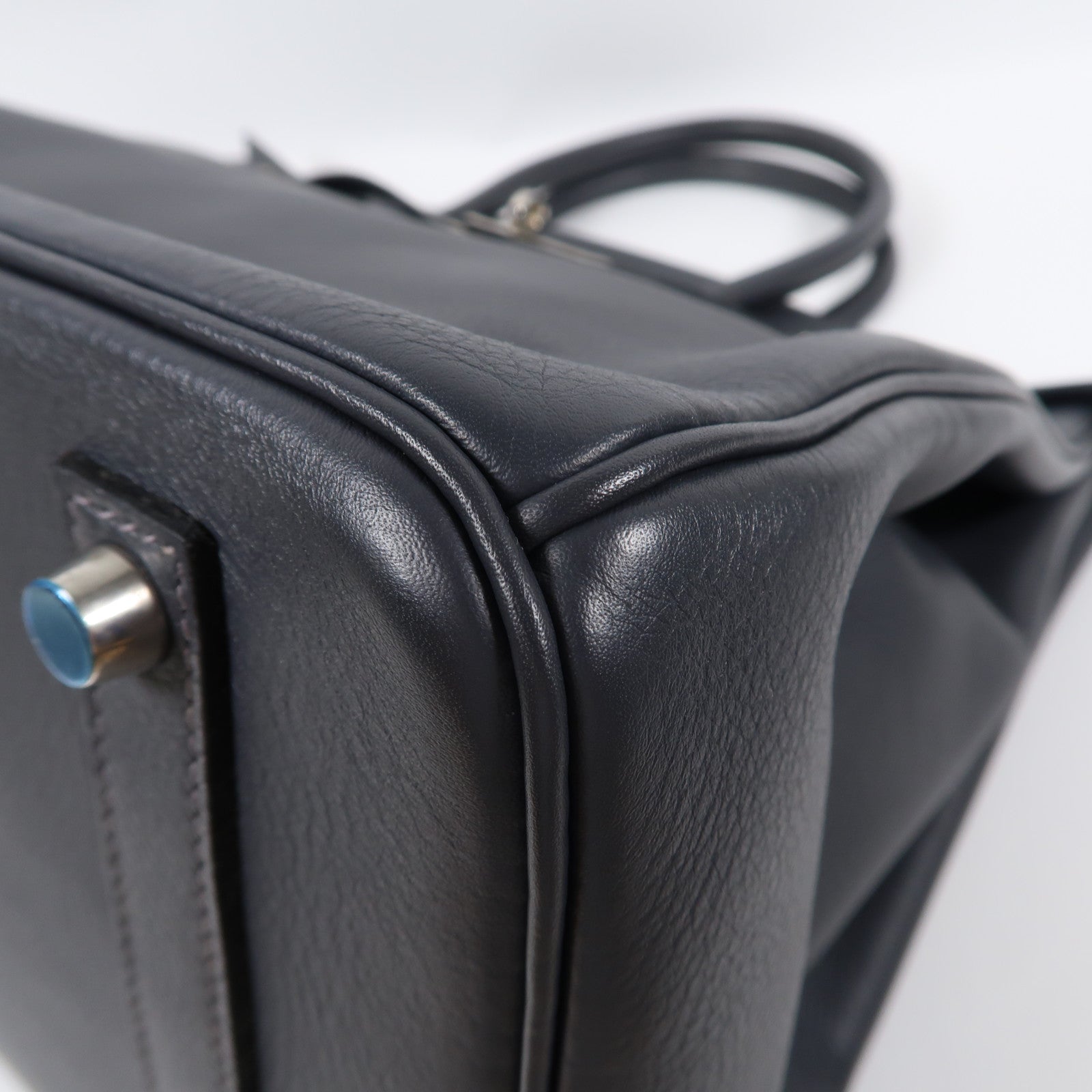 HERMES Swift皮革Birkin 35銀扣手挽袋Graphite石墨灰色
