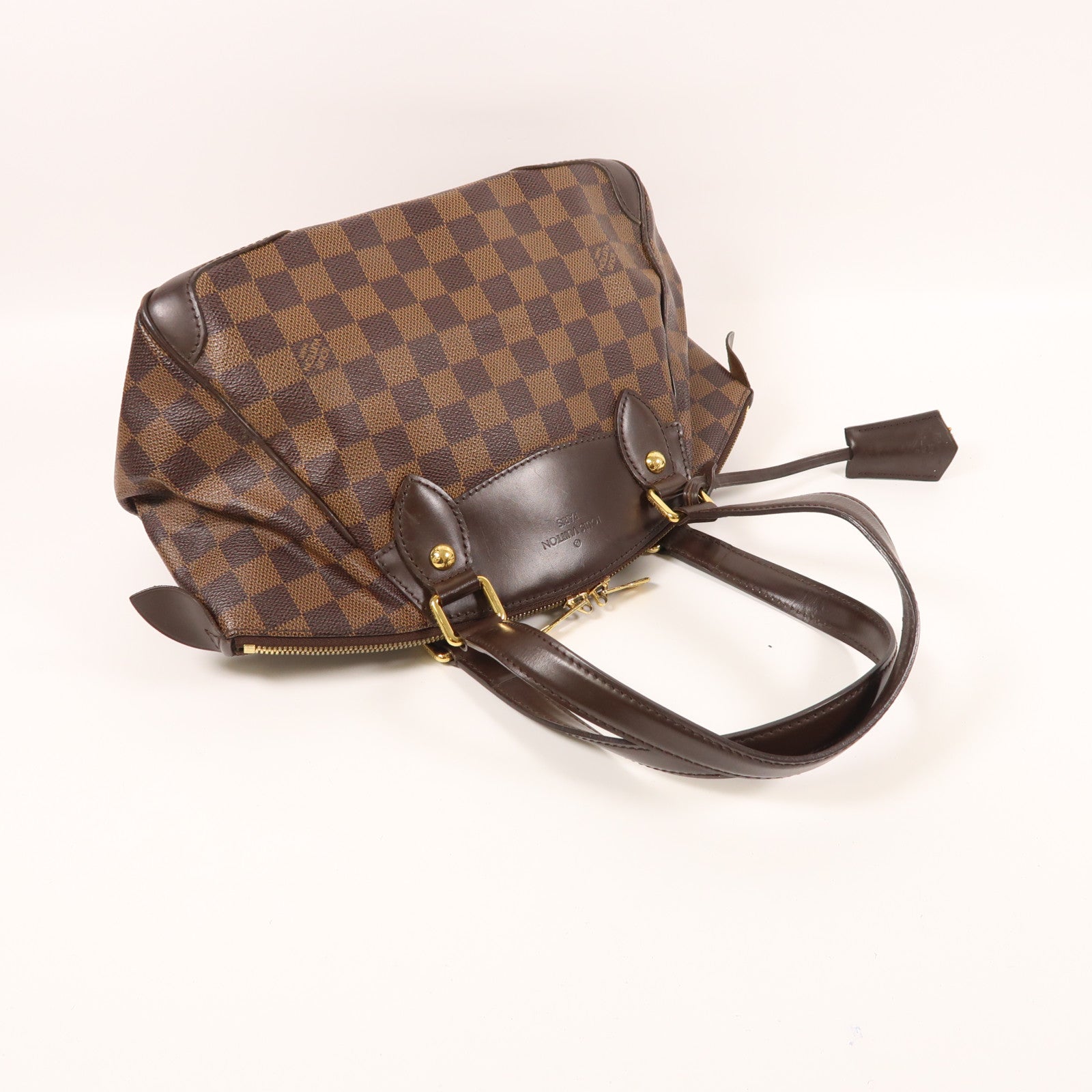 LOUIS VUITTON Damier Verona PM金扣肩背袋棕色