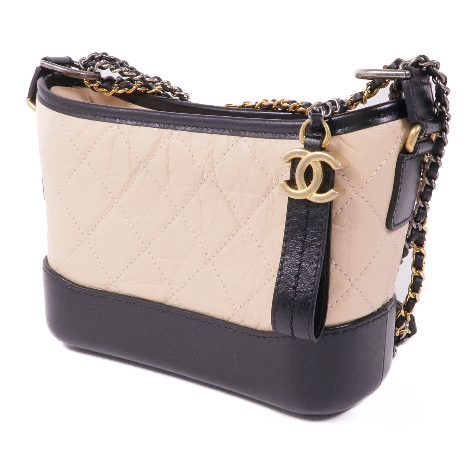 CHANEL 牛皮皮革Gabrielle Smal鏈帶肩背袋