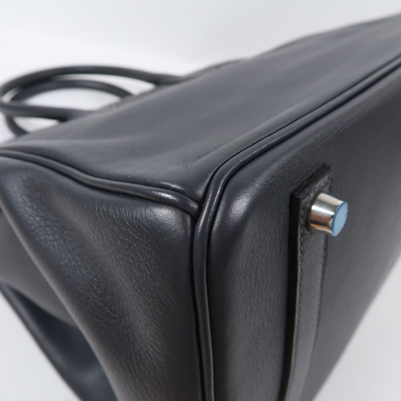 HERMES Swift皮革Birkin 35銀扣手挽袋Graphite石墨灰色