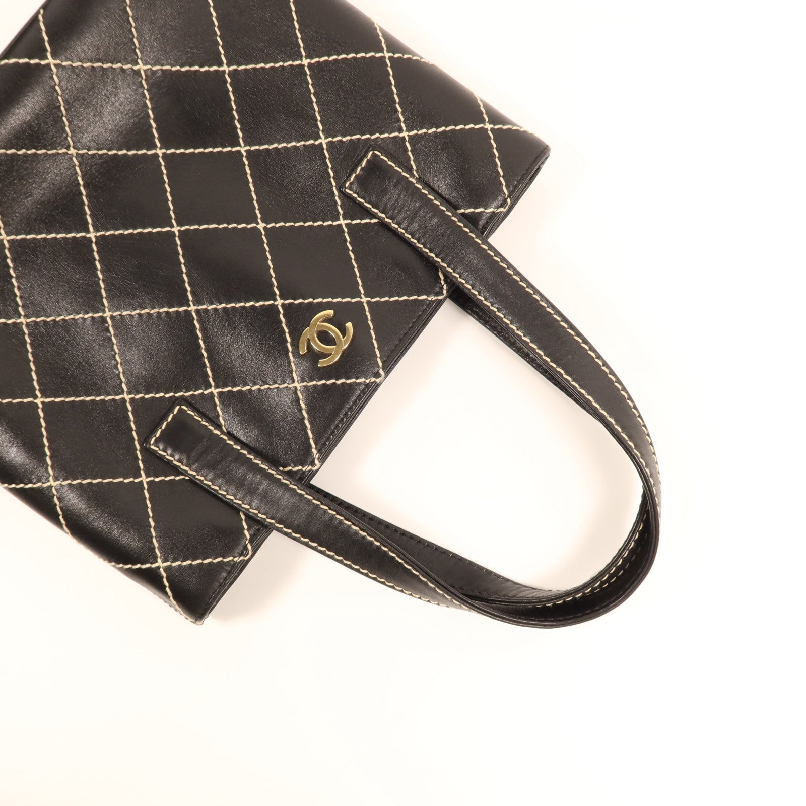 CHANEL 牛皮皮革Tote Bag金扣手挽袋