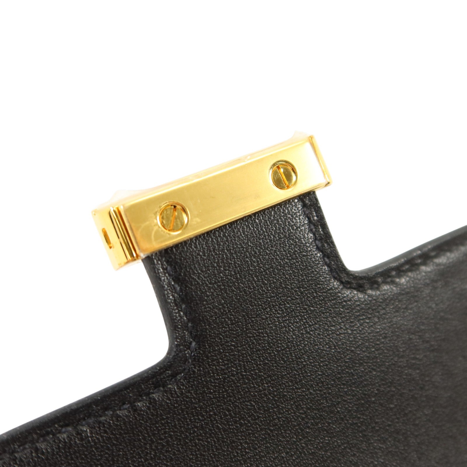 HERMES Epsom皮革Constance Slim金扣錢包Noir