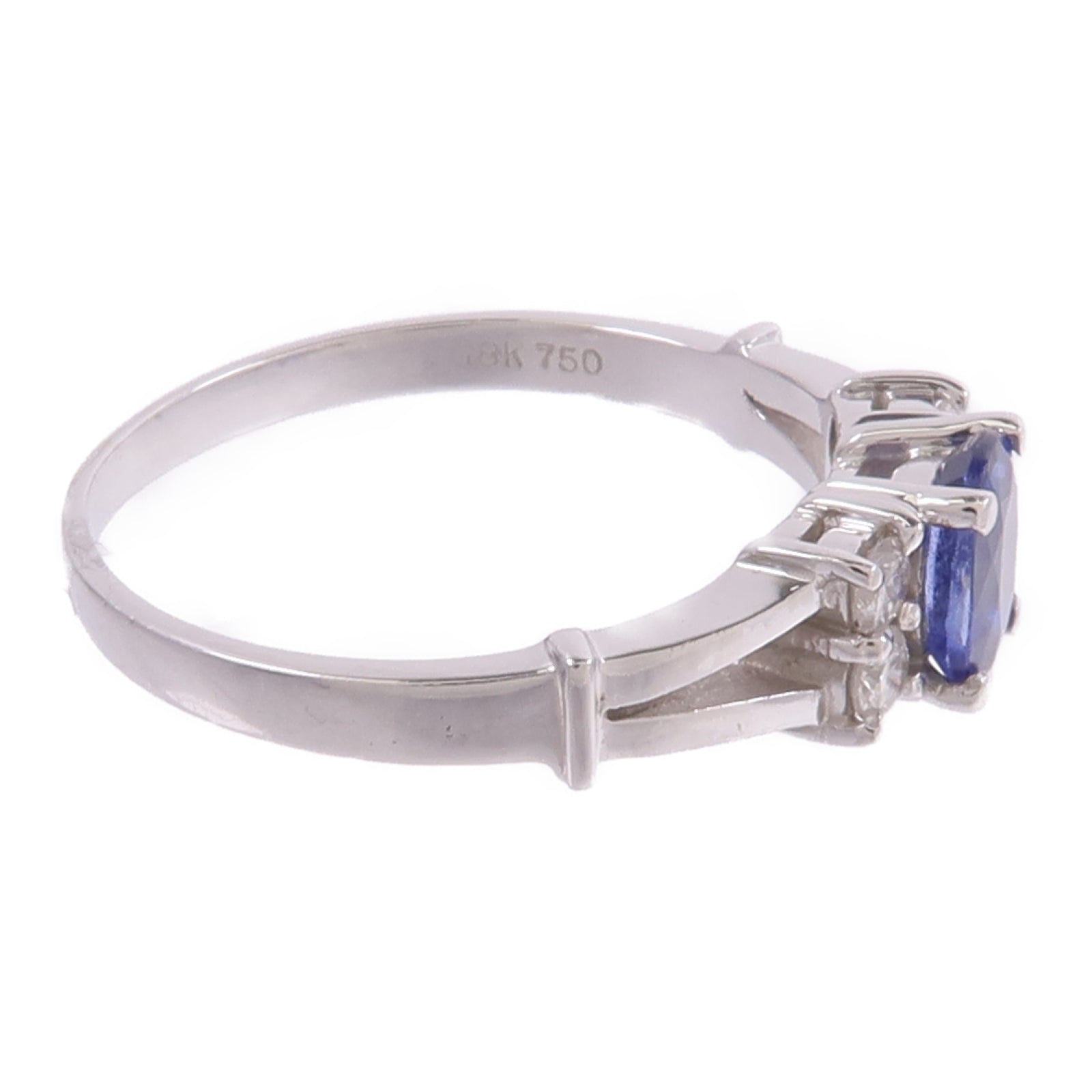 JEWELRY 18K白金Sapphire Diamond Ring藍寶石/鑽石戒指